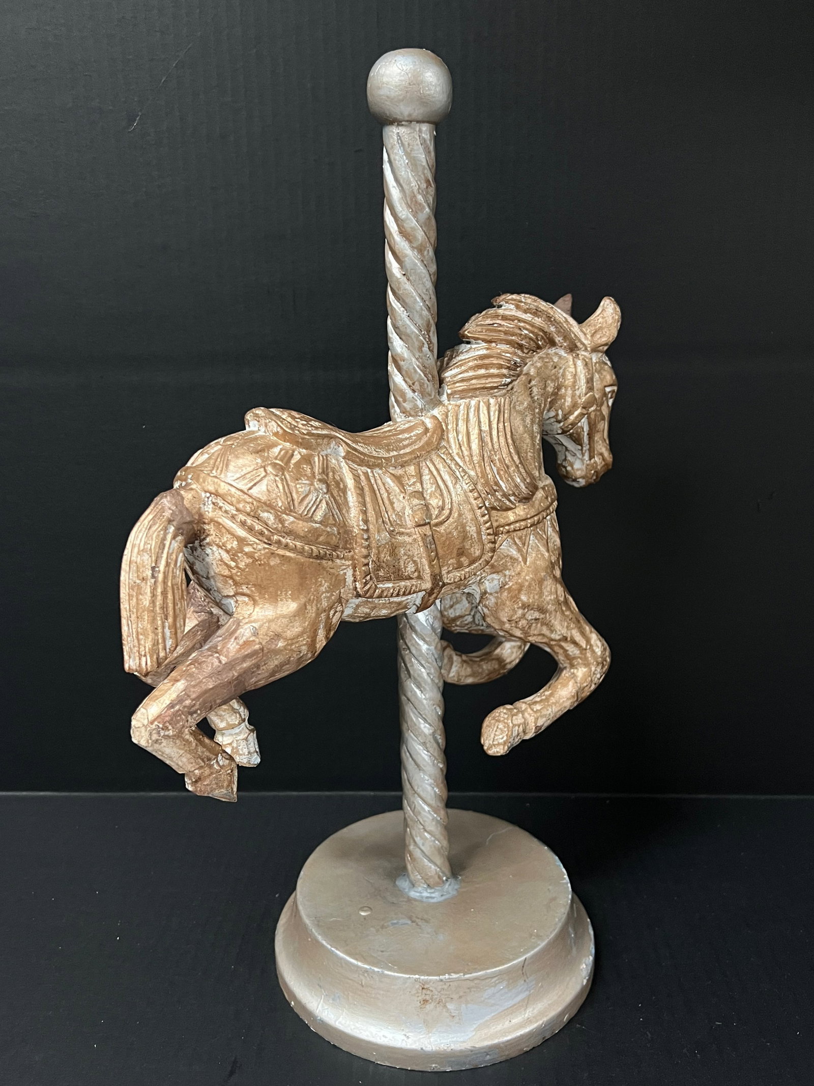 Vintage Folk Art Horse Carousel Sculpture - 6