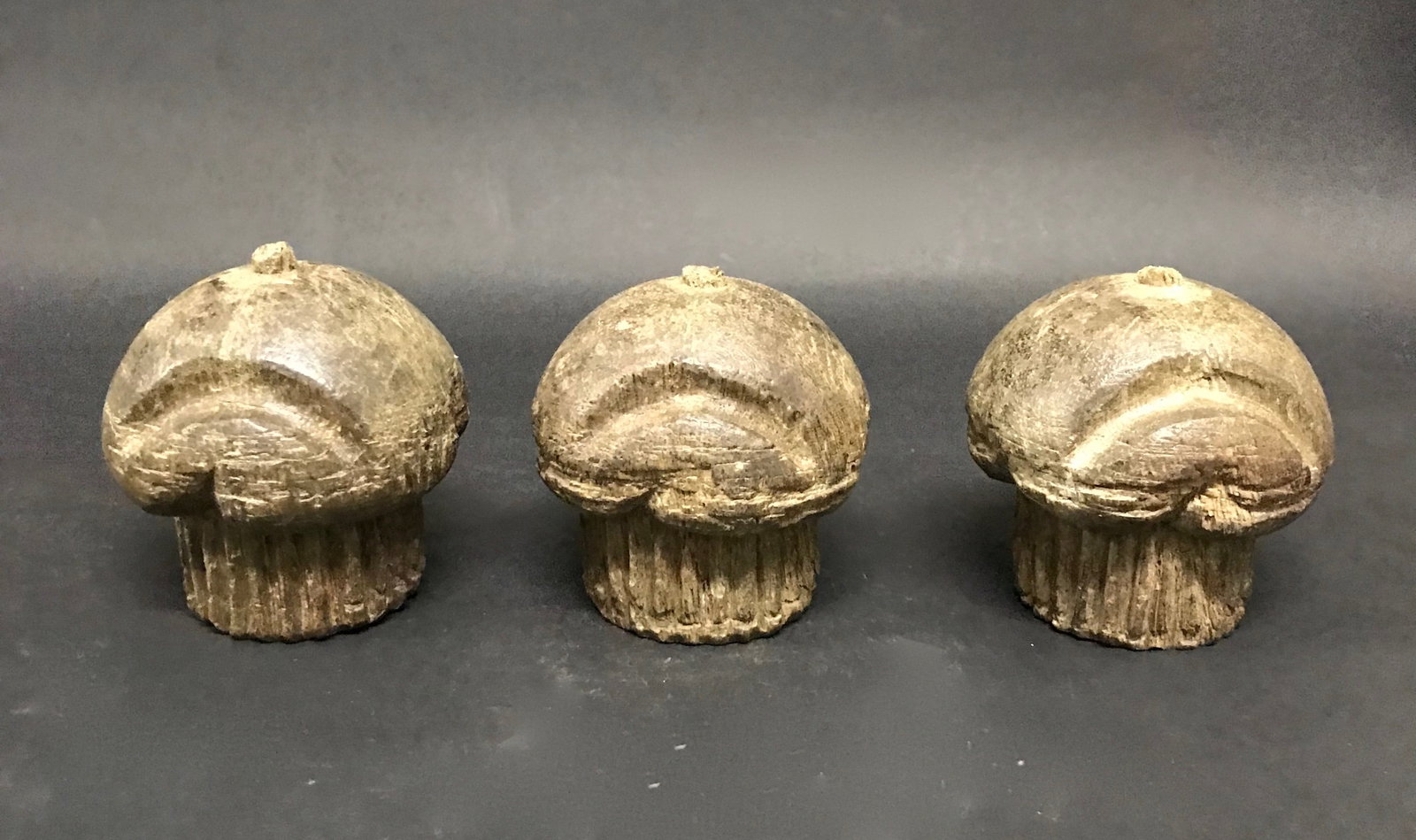 Carved Wood Cup Cakes Lot of 3 - 2