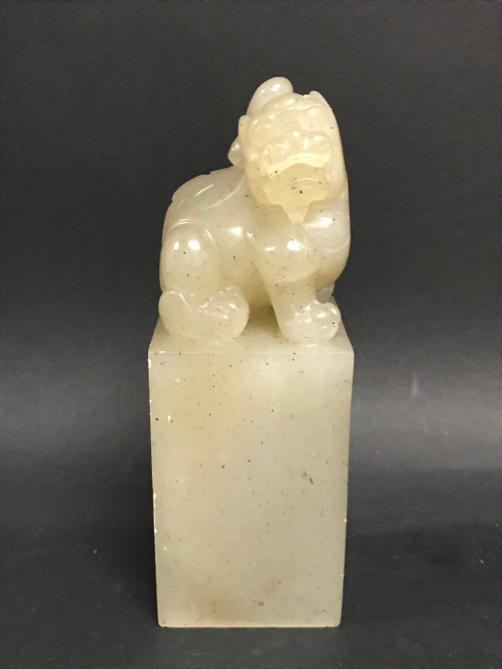 Carved White Soapstone Blank Seal: Title: Carved White Soapstone Blank Seal Description: Chinese Art Carved Soapstone Blank Seal Date/Period: Late 20th Century Materials: Soapstone Size: 6" h x 2" w Reserve: $60.00 Shipping: Domestic: