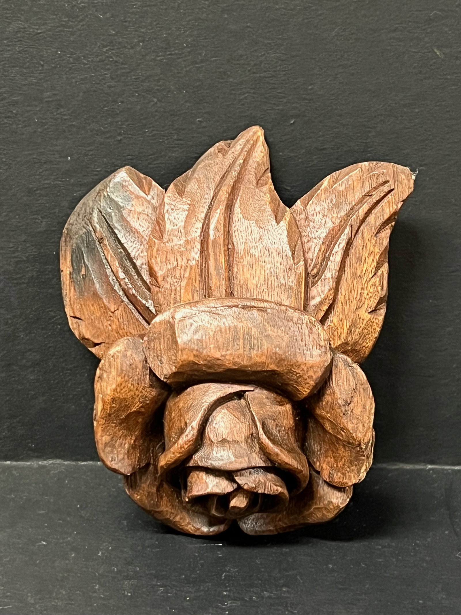 Carved Wood Rose Flower (1 of 7)