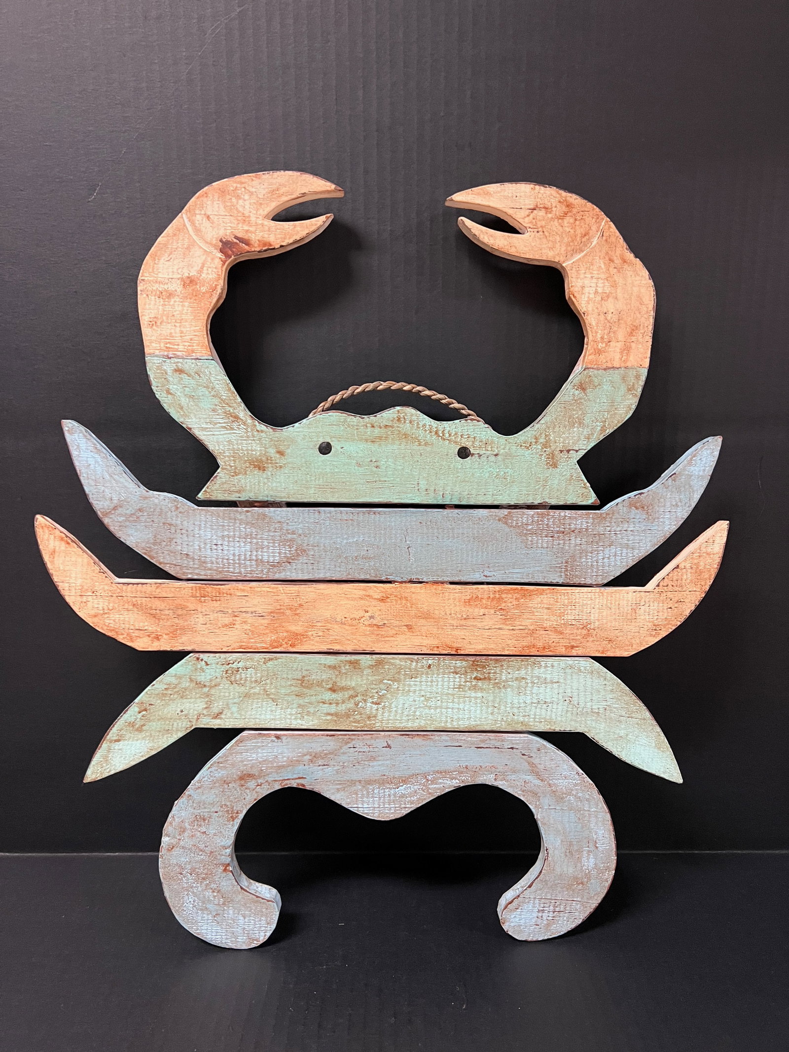 Carved Wood Crab Sculpture: Title: Carved Wood Crab Sculpture Description: Carved Wood Painted Crab Sculpture Date/Period: Late 20th Century Materials: Wood Size: 18.5" h x 16.5" w Reserve: $80.00 Shipping: Domestic: Flat-rate