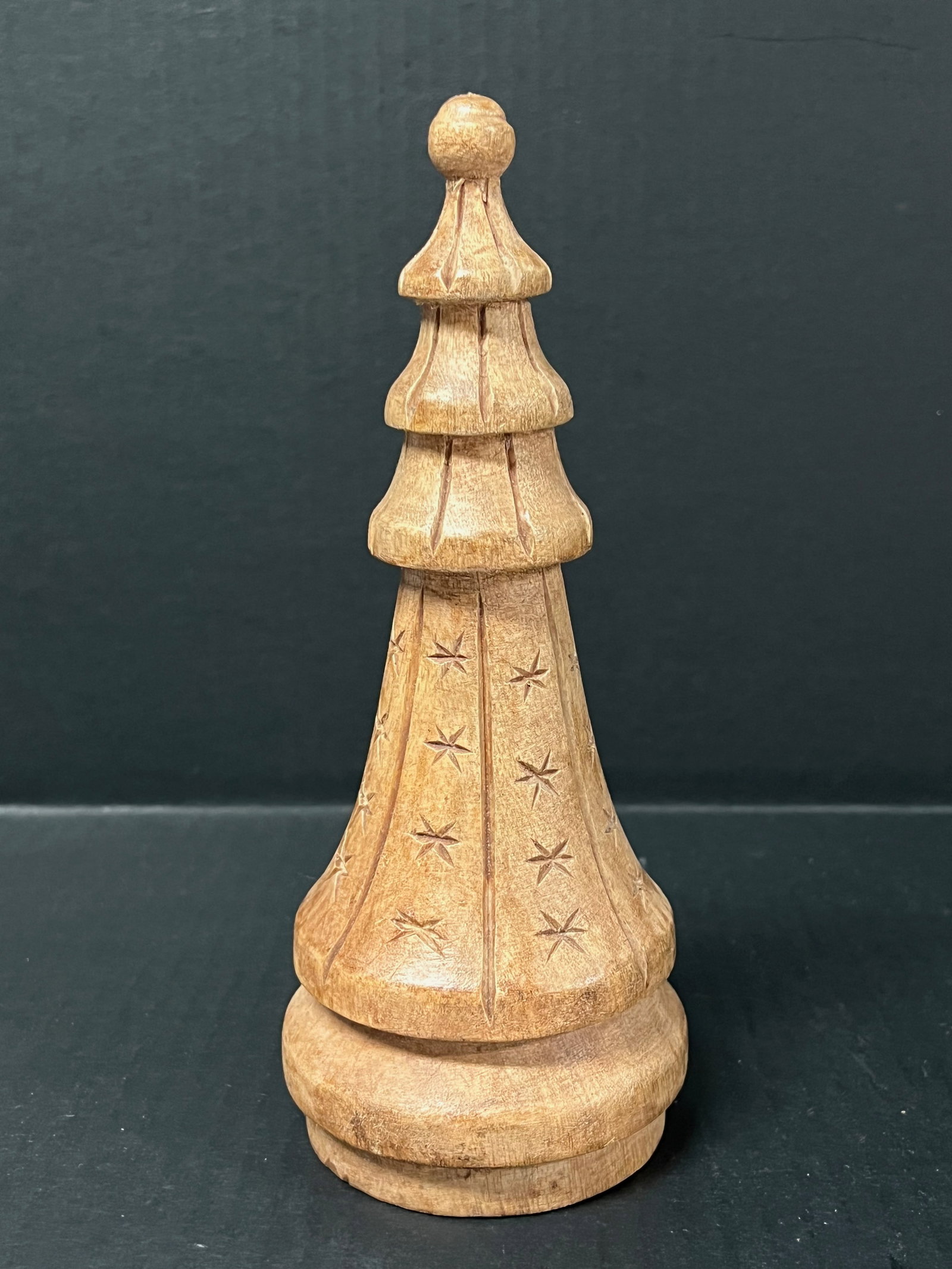 Carved Wood Christmas Tree Sculpture (1 of 5)