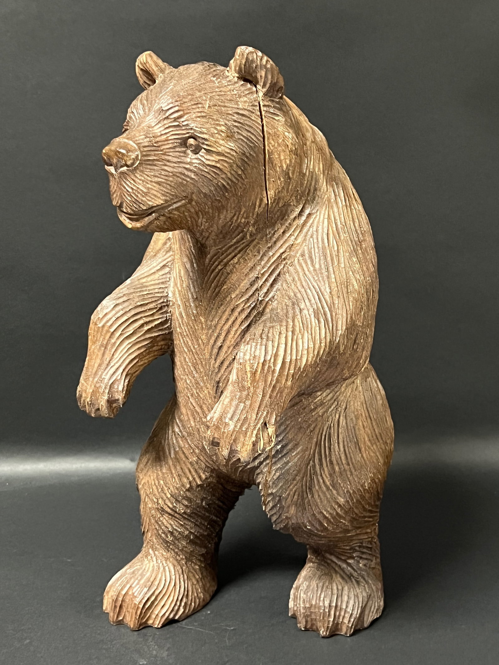 Large Carved Wood Bear Sculpture - 2