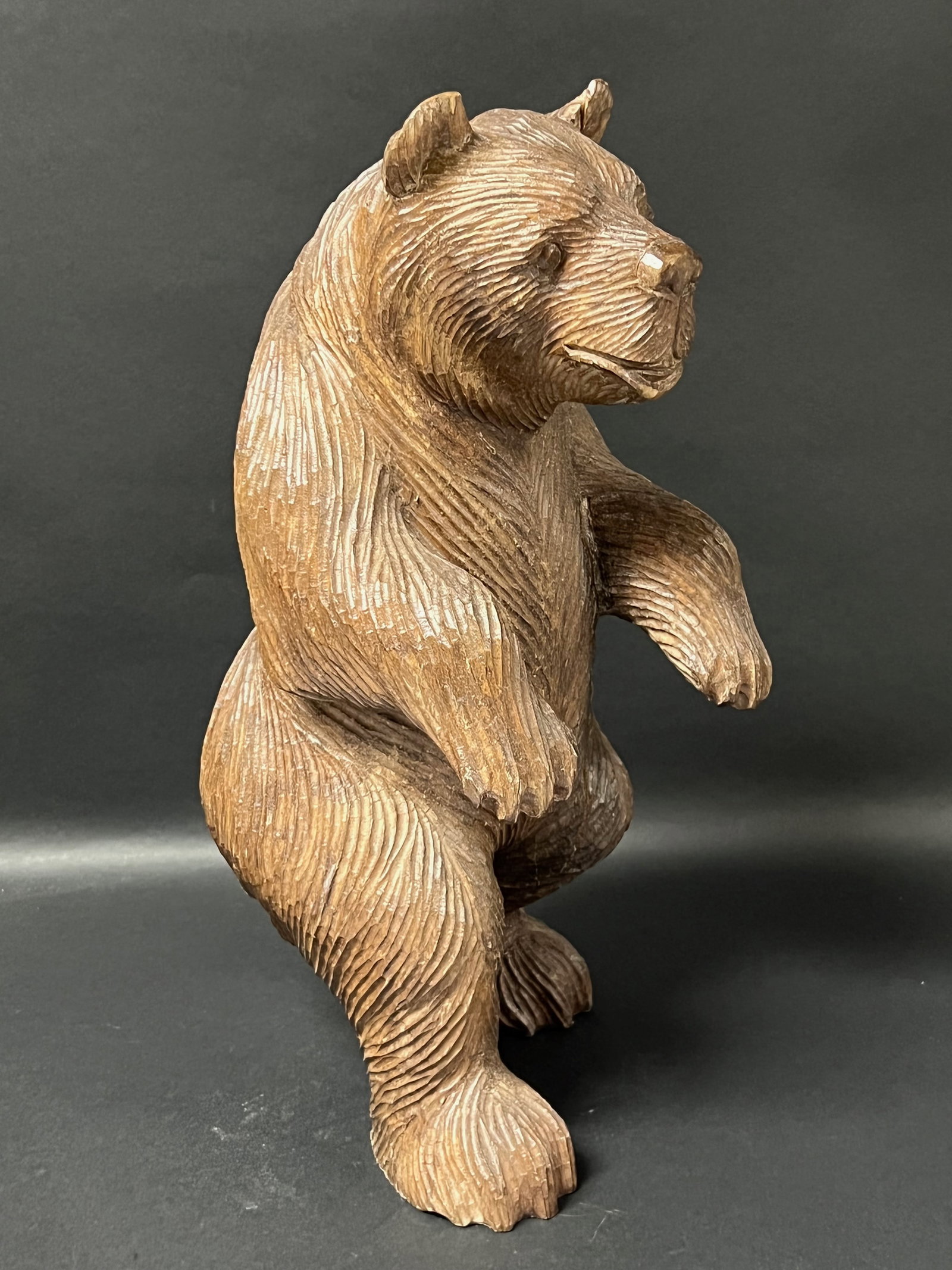 Large Carved Wood Bear Sculpture - 3