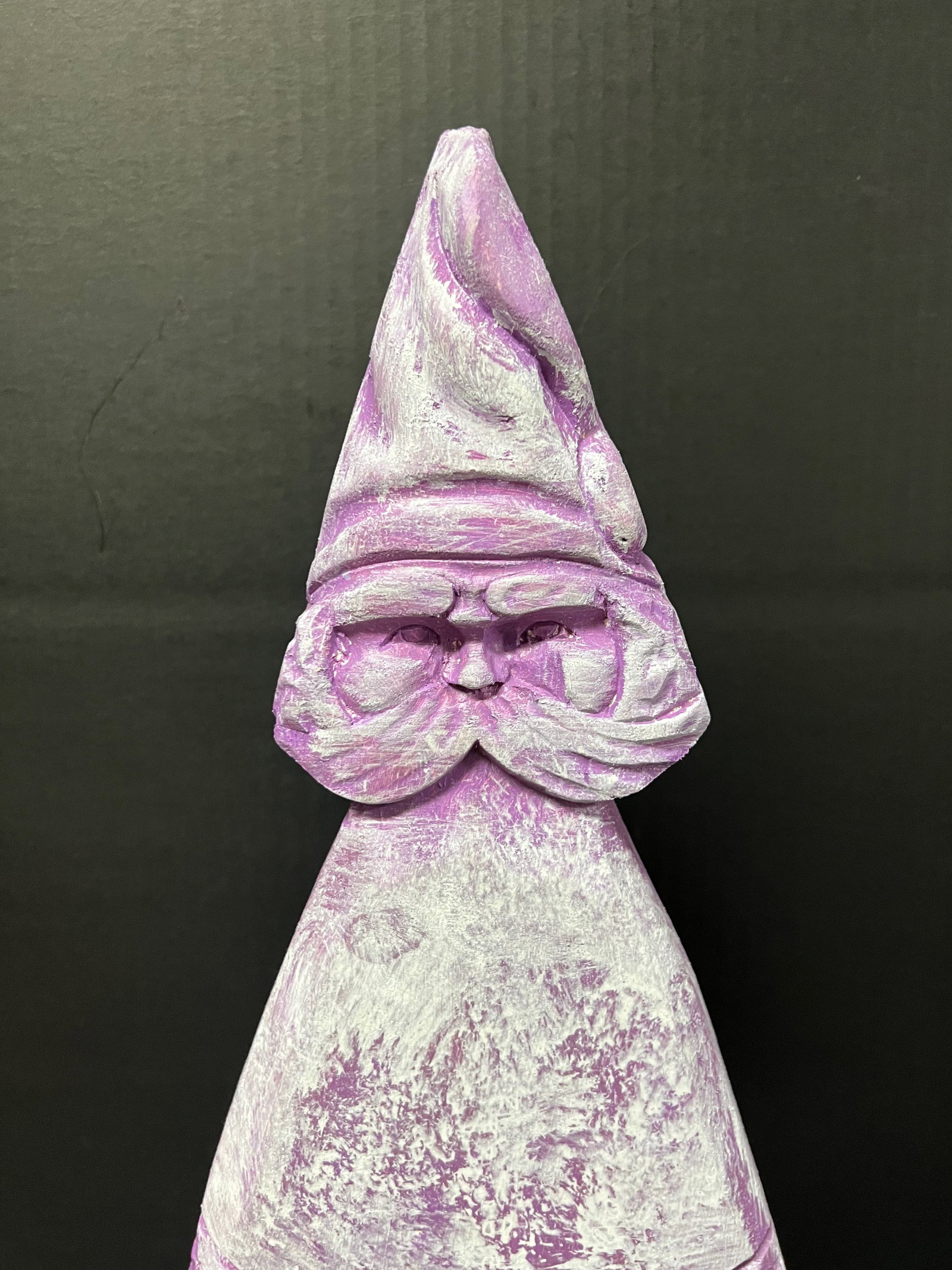 Carved Wood Christmas Tree Sculpture - 2