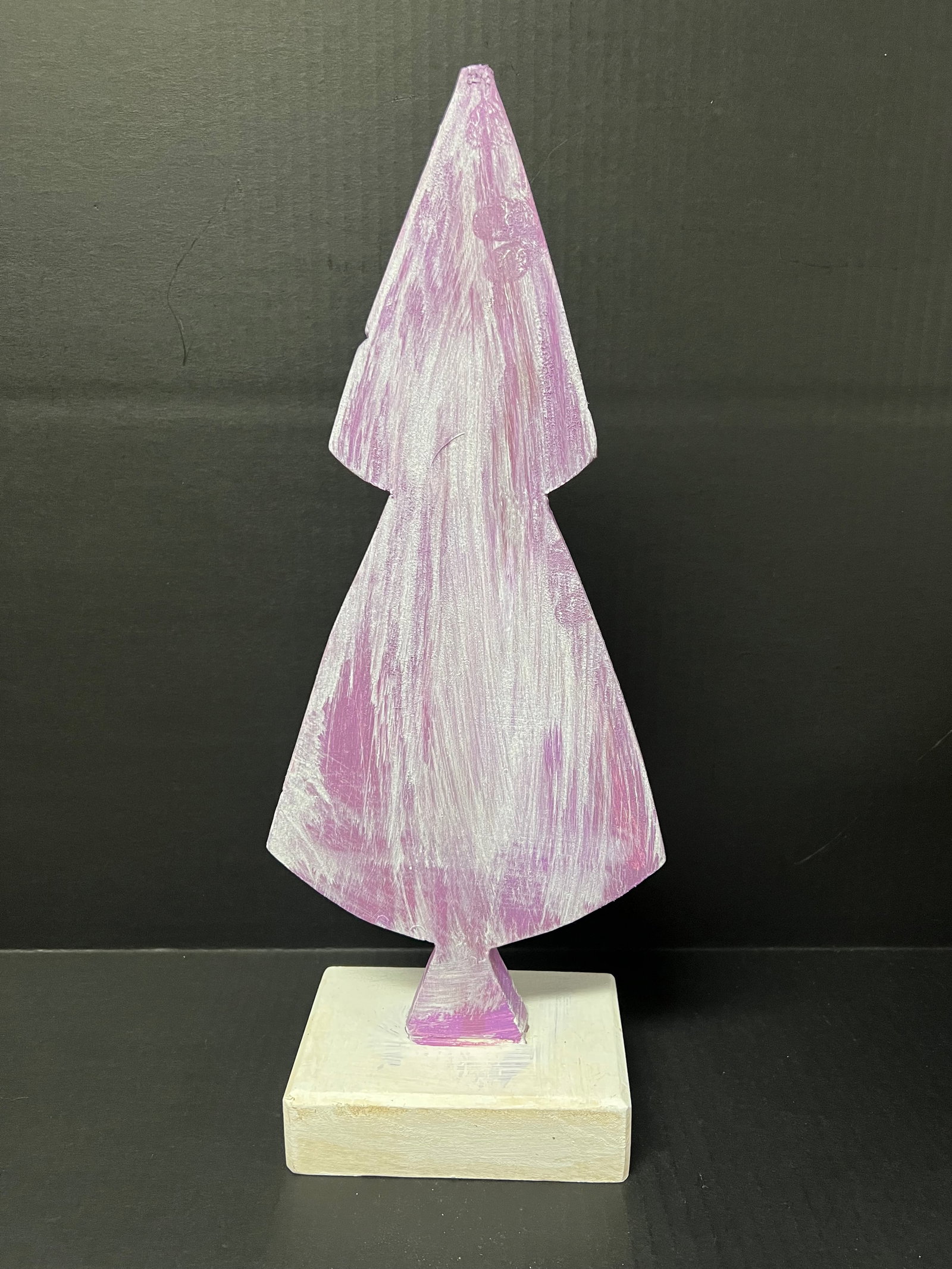 Carved Wood Christmas Tree Sculpture - 7