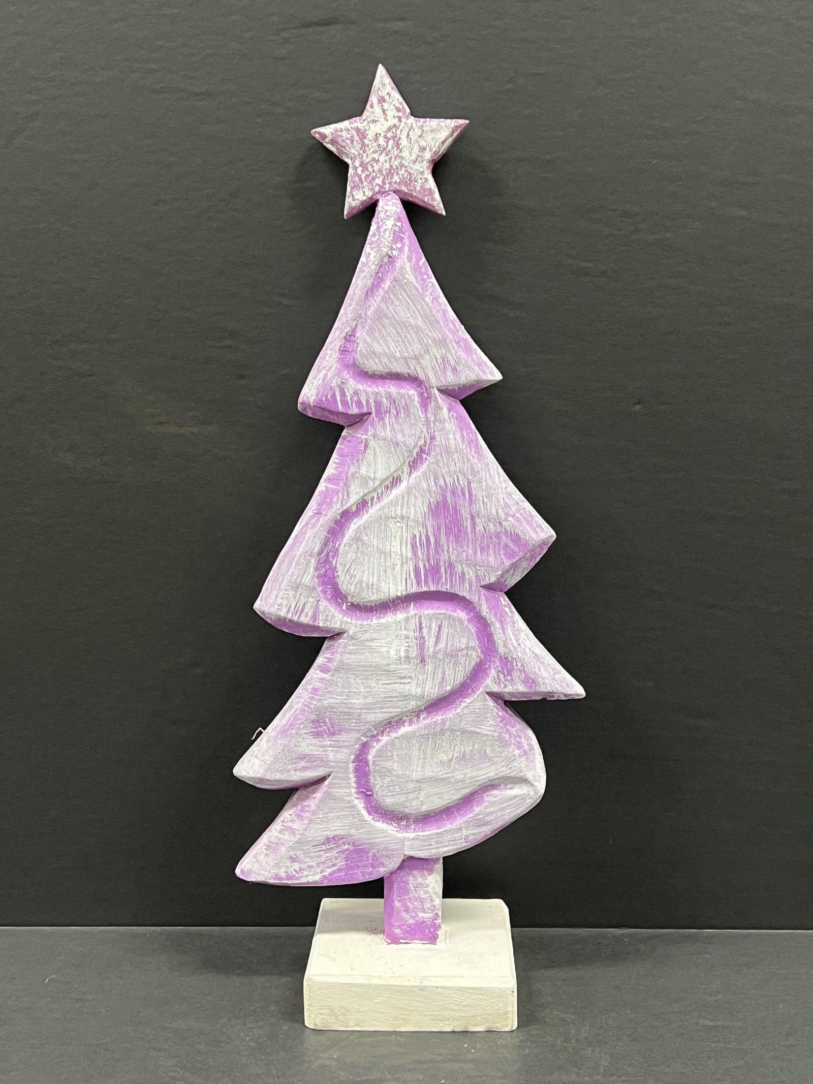 Carved Wood Christmas Tree Sculpture (1 of 5)