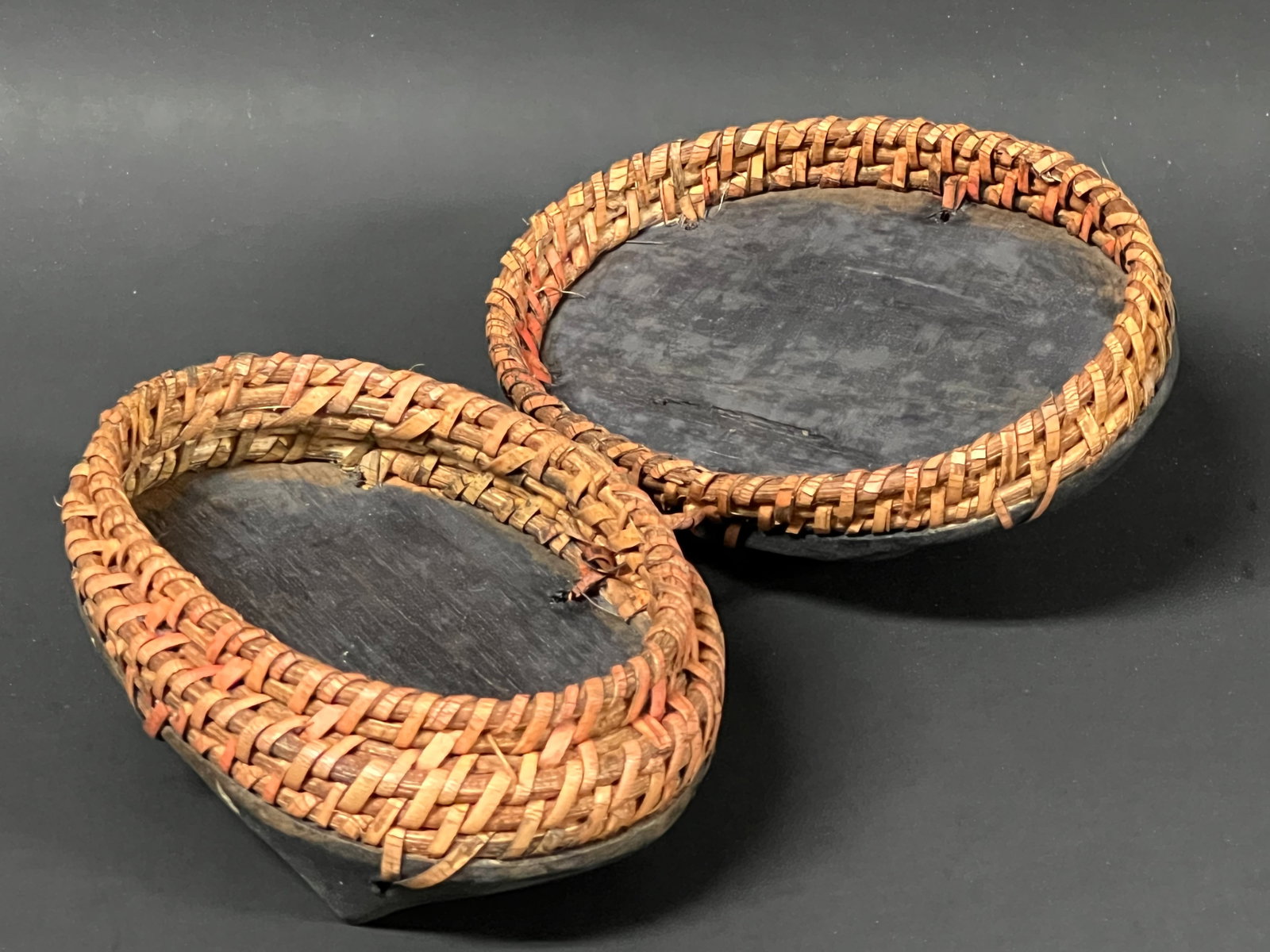 Carved Wood and Rattan Sun Face Box - 6