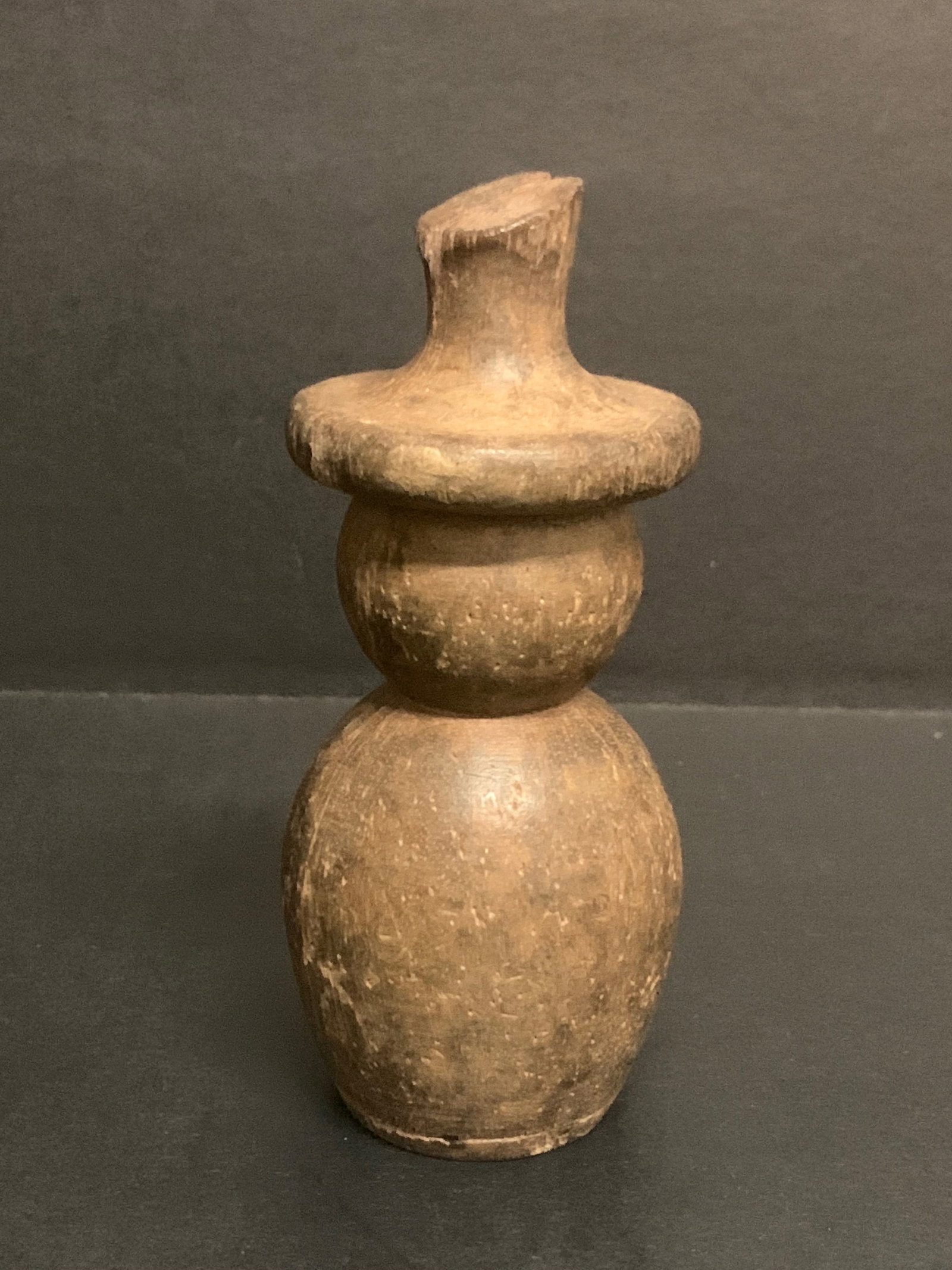 Carved Wood Snowman Sculpture (1 of 6)