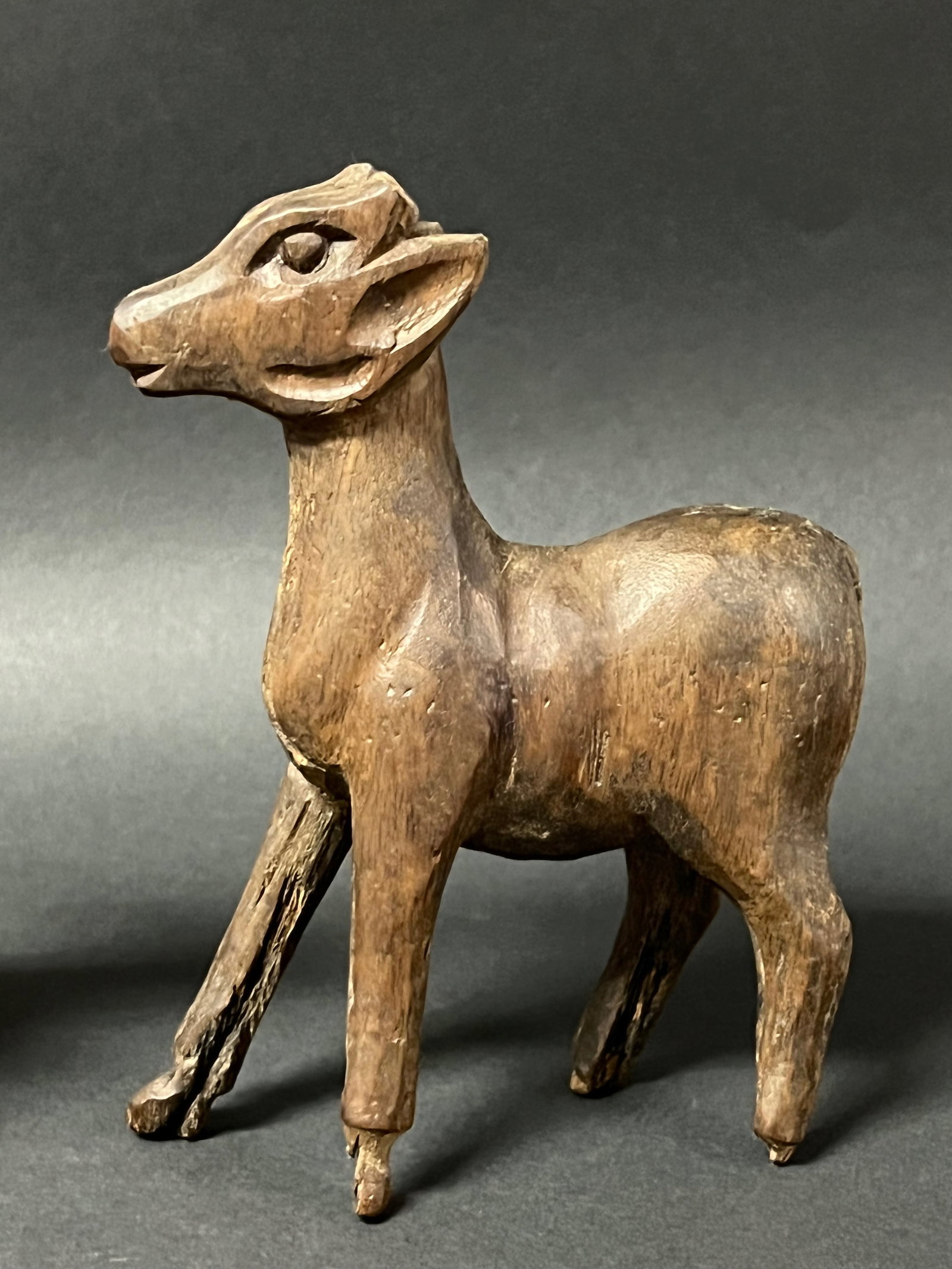 Carved Wood Pair of Deer Sculpture - 3