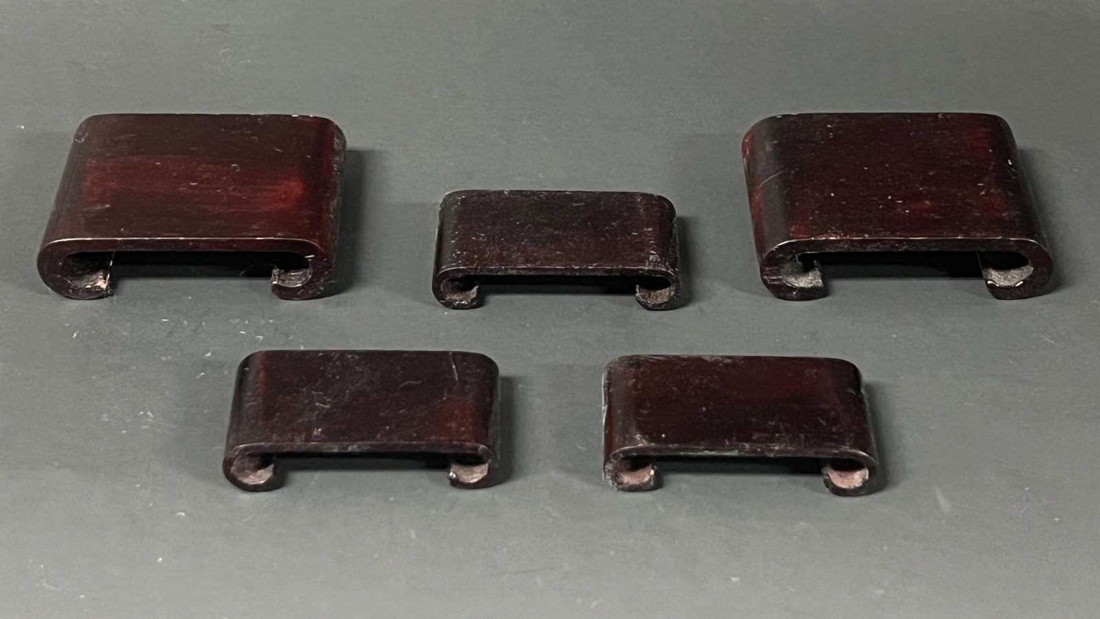 Chinese Art Snuff Bottle Wooden Base Lot of 5 (1 of 5)