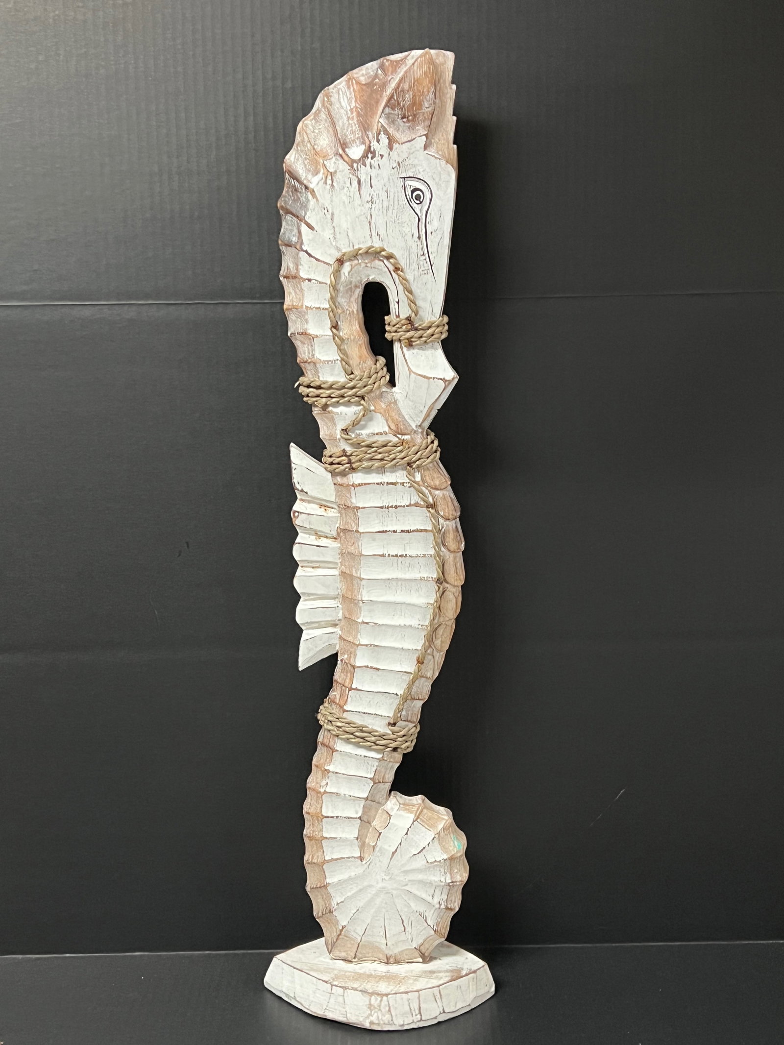 Carved Wood Large Seahorse Sculpture (1 of 7)