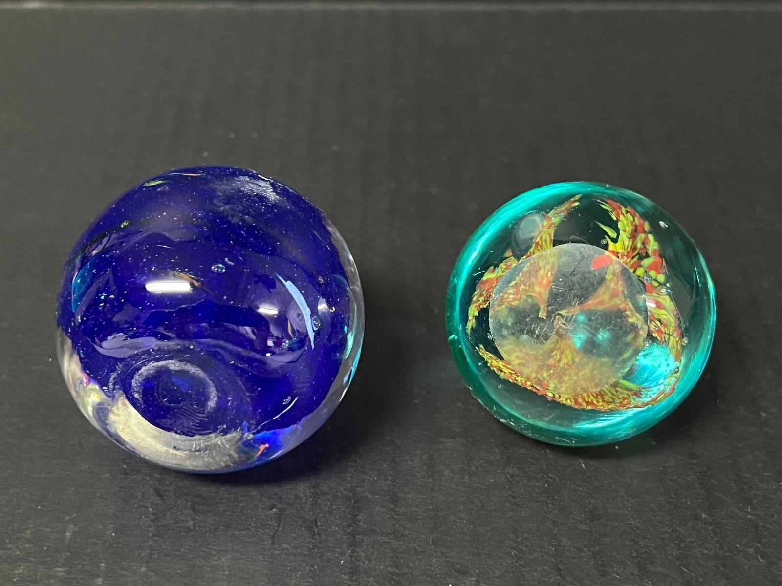 Vintage Art Glass Paperweights Lot of 2 - 6