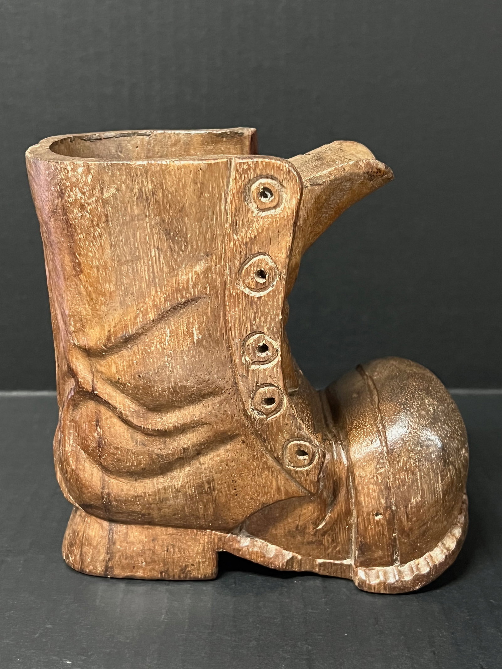 Carved Wood Santa Claus Boots Sculpture (1 of 7)