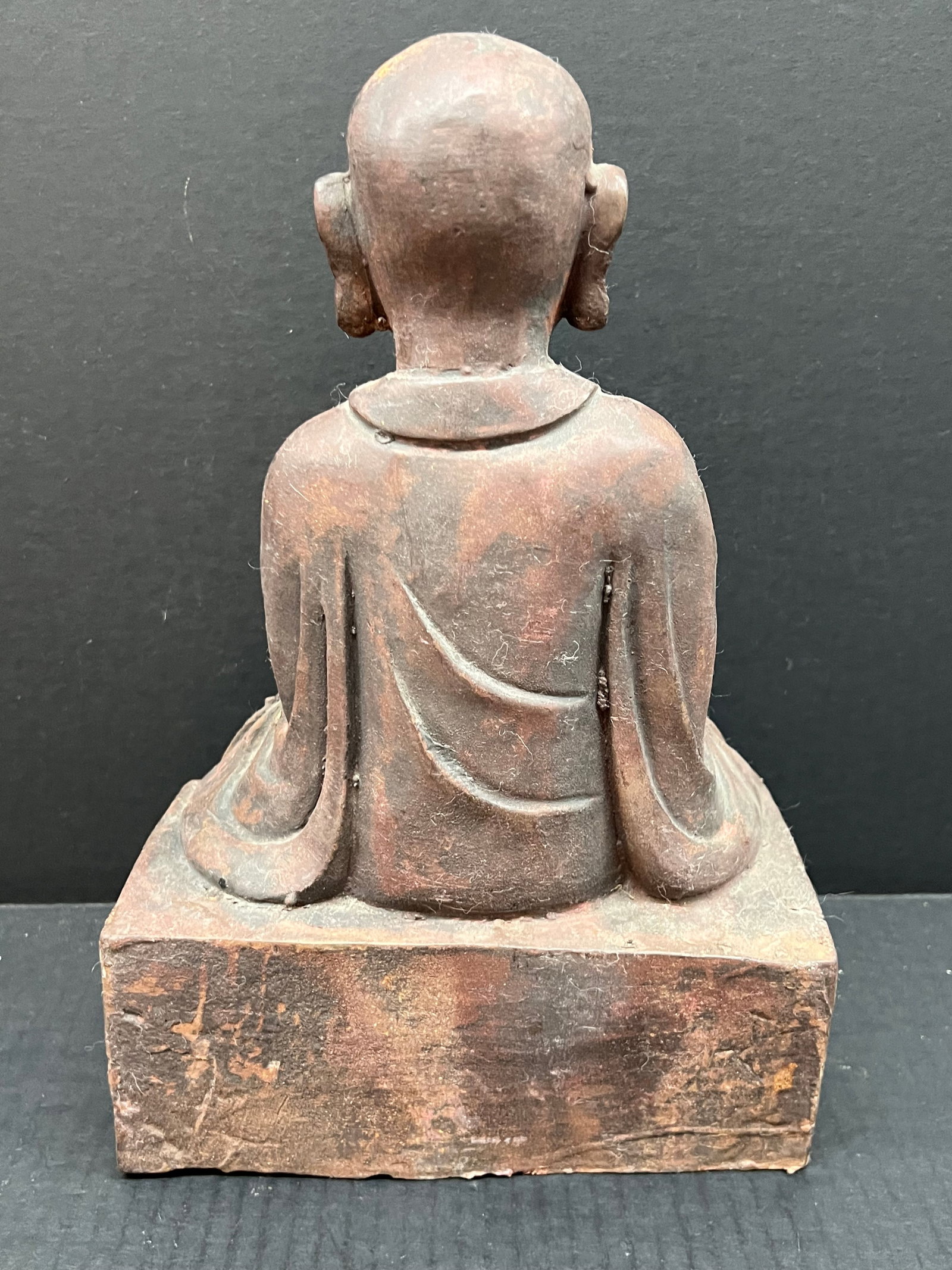 Vintage Chinese Art Cast Iron Buddha Sculpture - 9