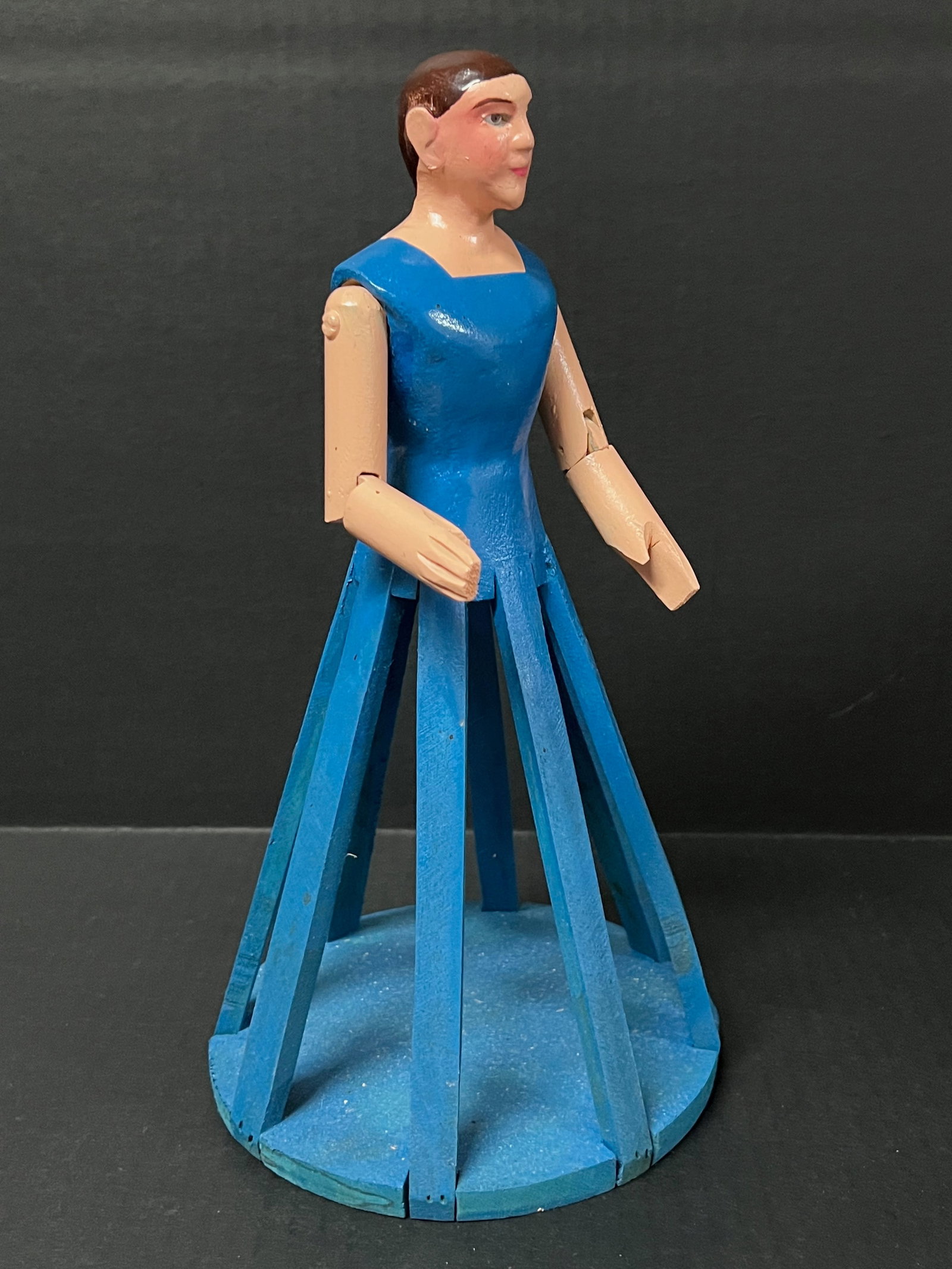 Carved Wood Cage Doll Statue - 2