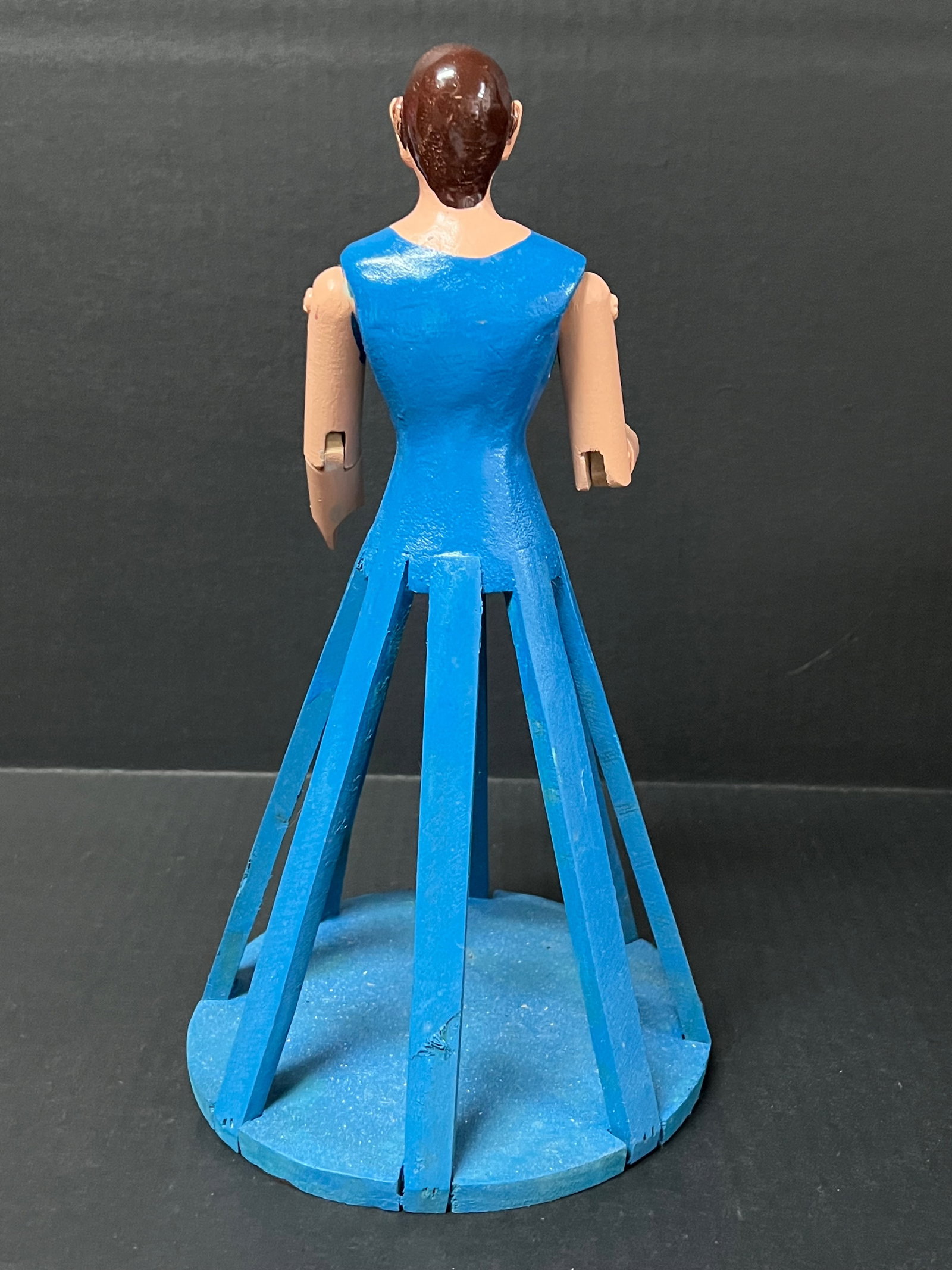 Carved Wood Cage Doll Statue - 6