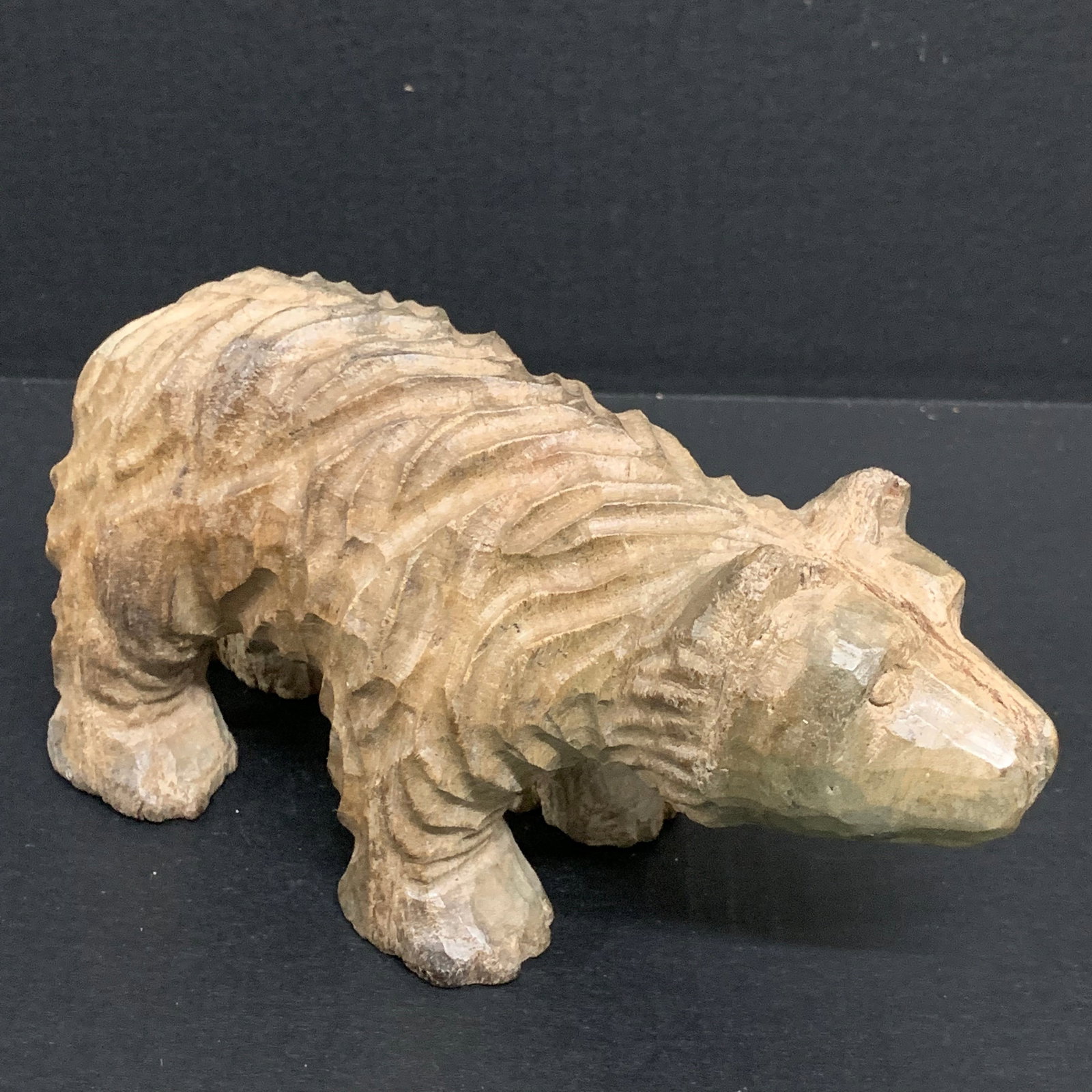 Carved Wood Bear Sculpture - 2