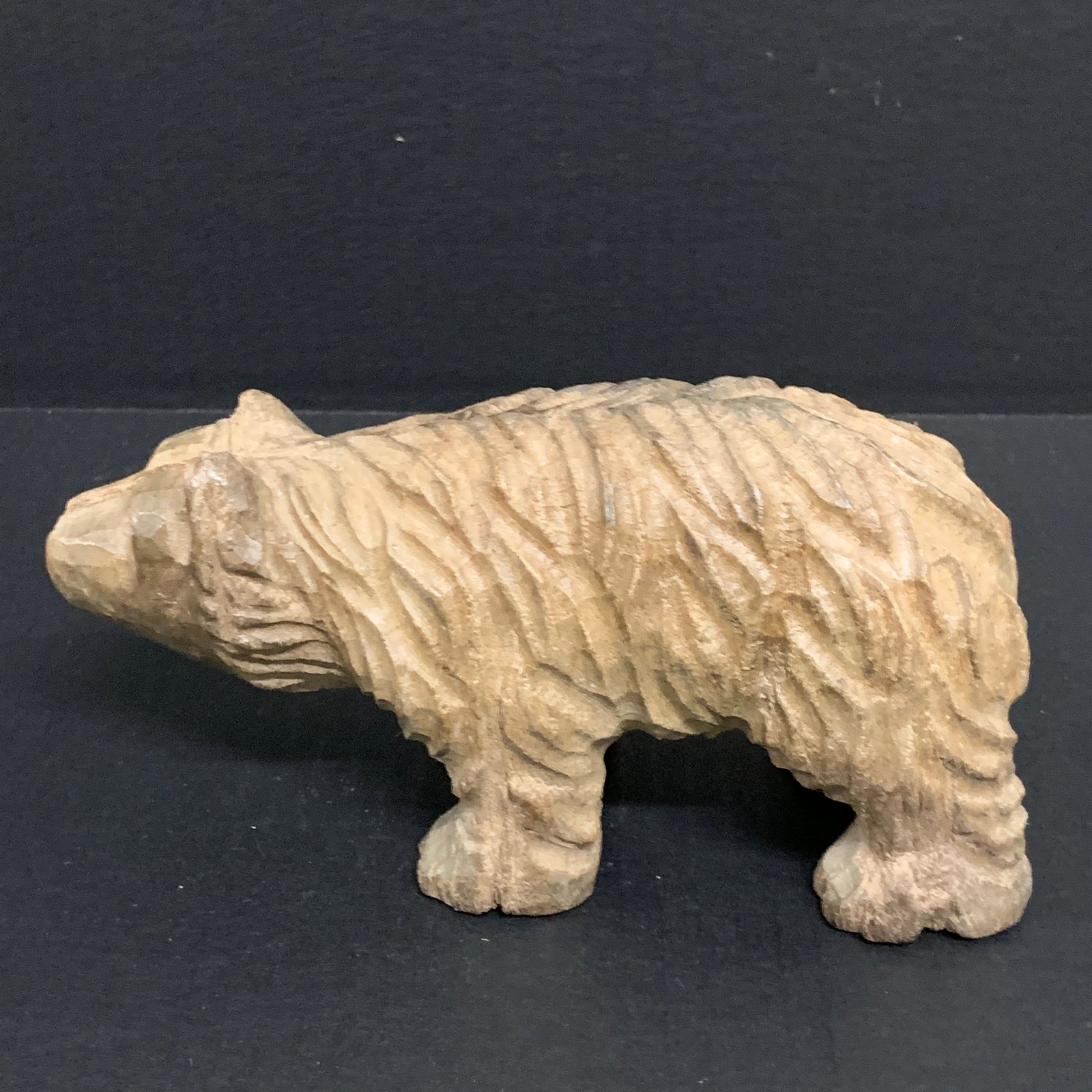 Carved Wood Bear Sculpture - 4