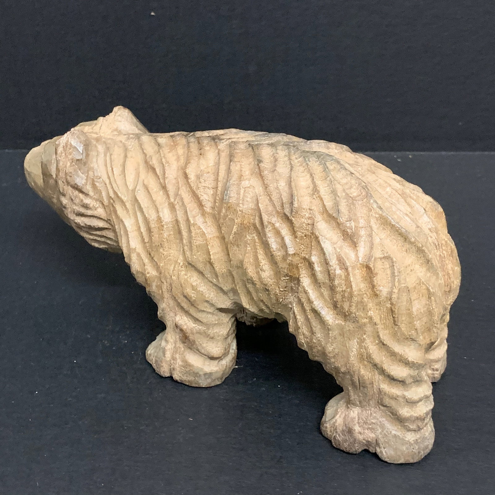 Carved Wood Bear Sculpture - 5