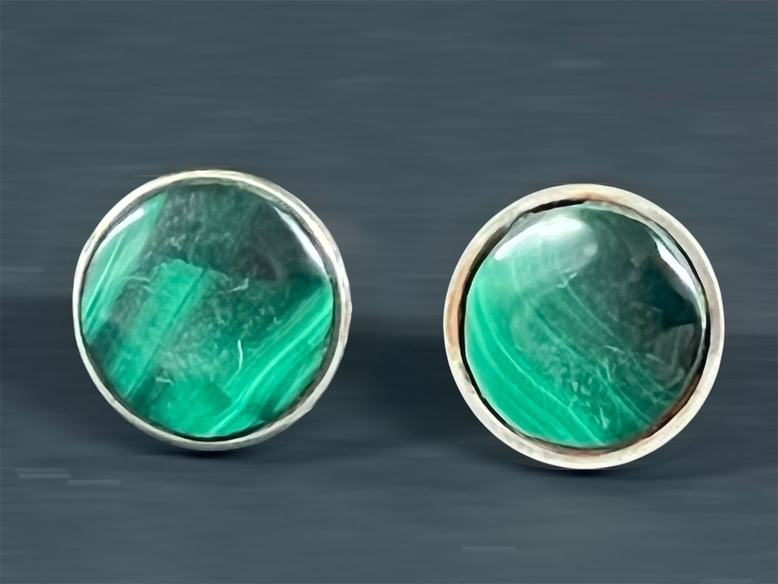 Natural Malachite Gemstone Cufflinks - 2