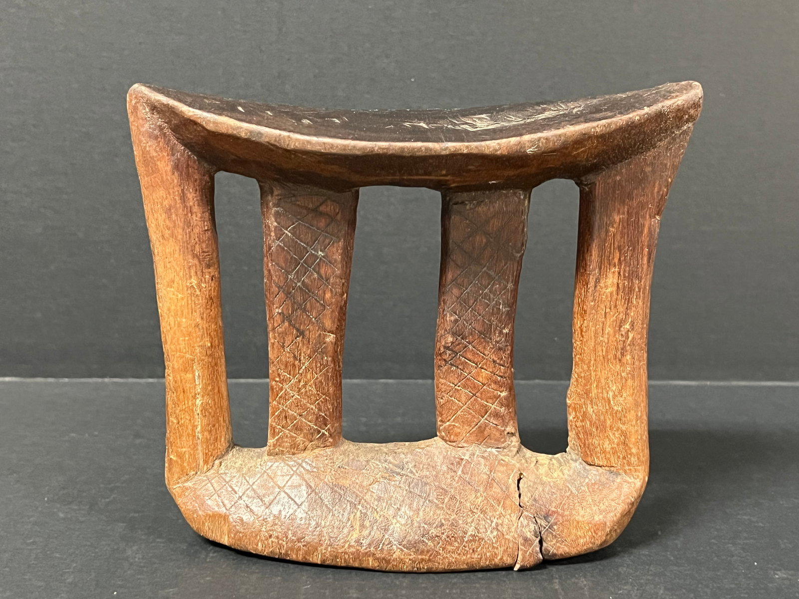 African Tribal Art Carved Wood Headrest (1 of 7)