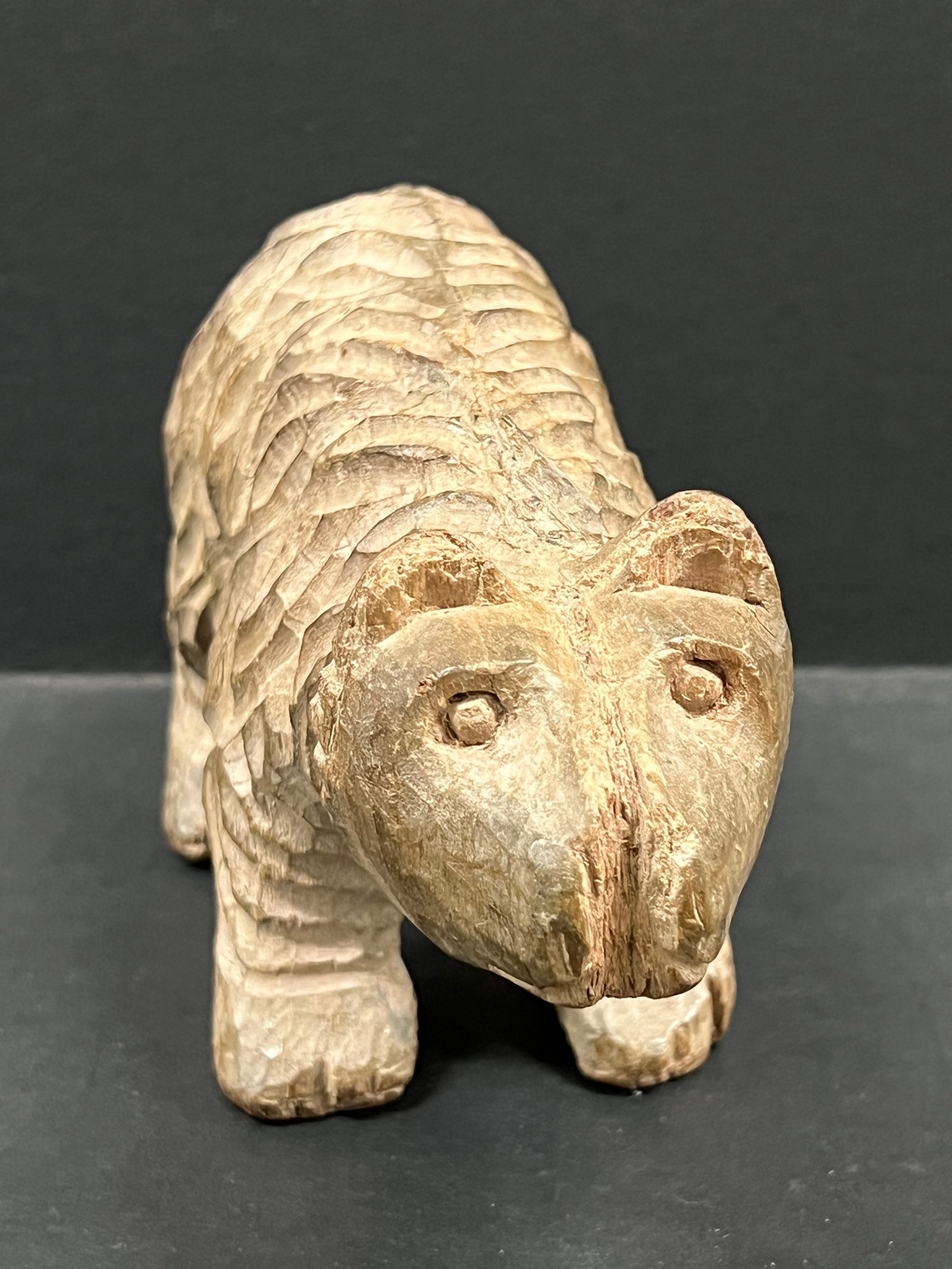 Carved Wood Bear Sculpture - 3