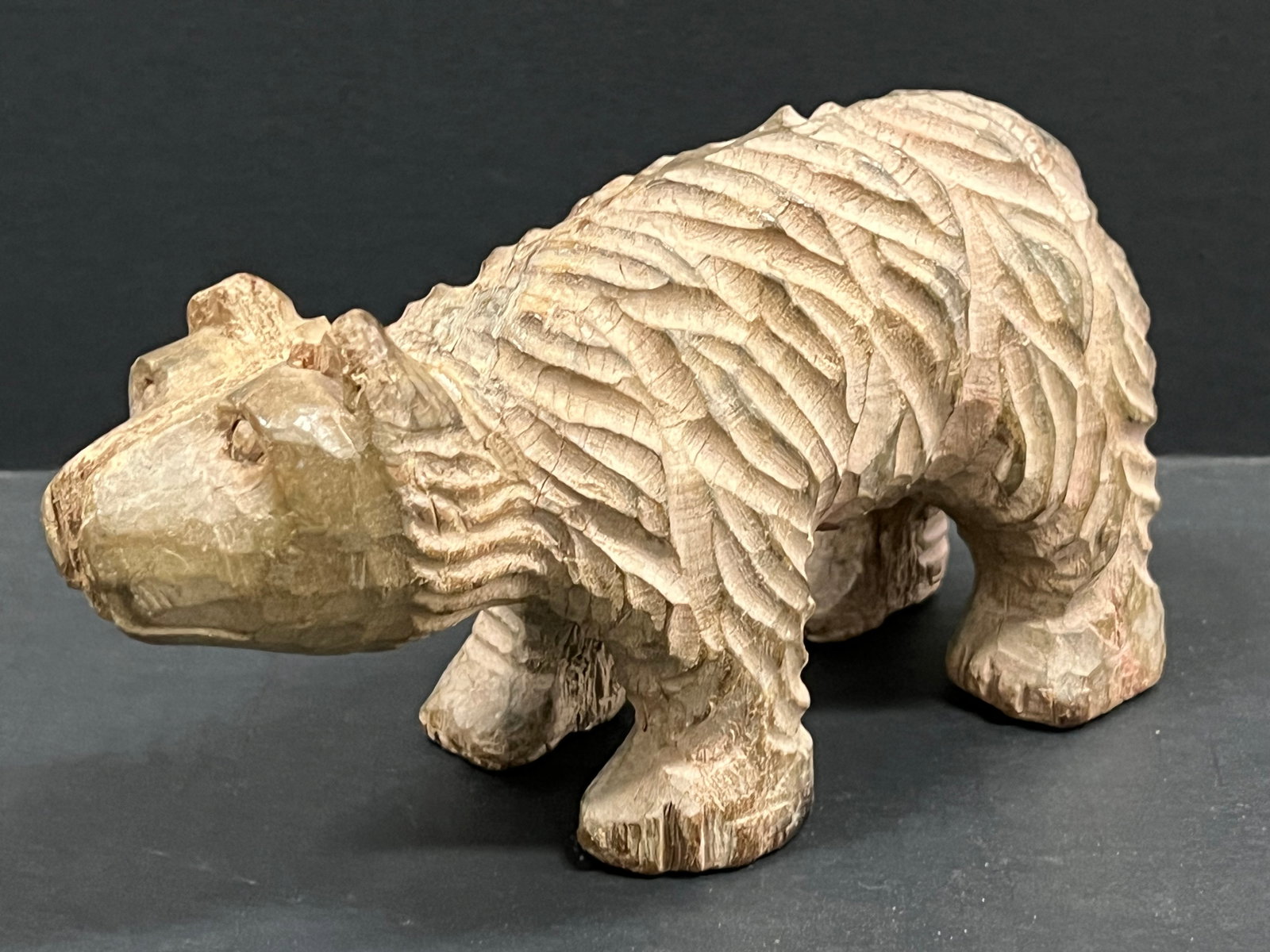 Carved Wood Bear Sculpture - 4