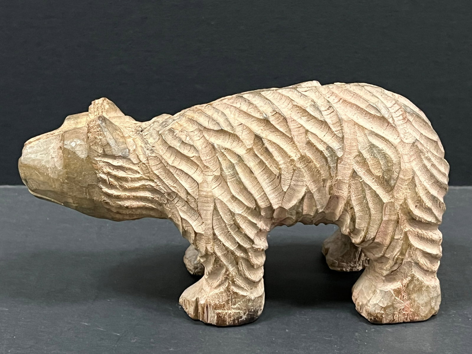 Carved Wood Bear Sculpture - 5