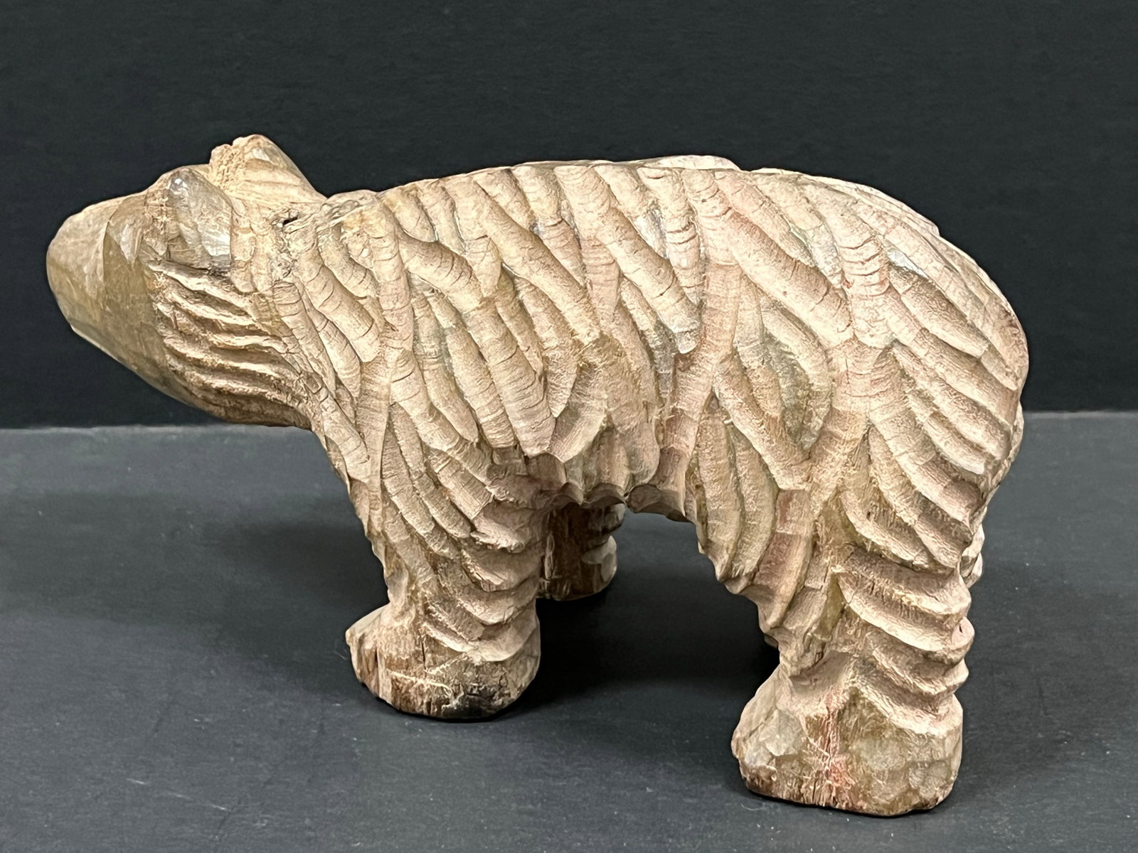 Carved Wood Bear Sculpture - 6