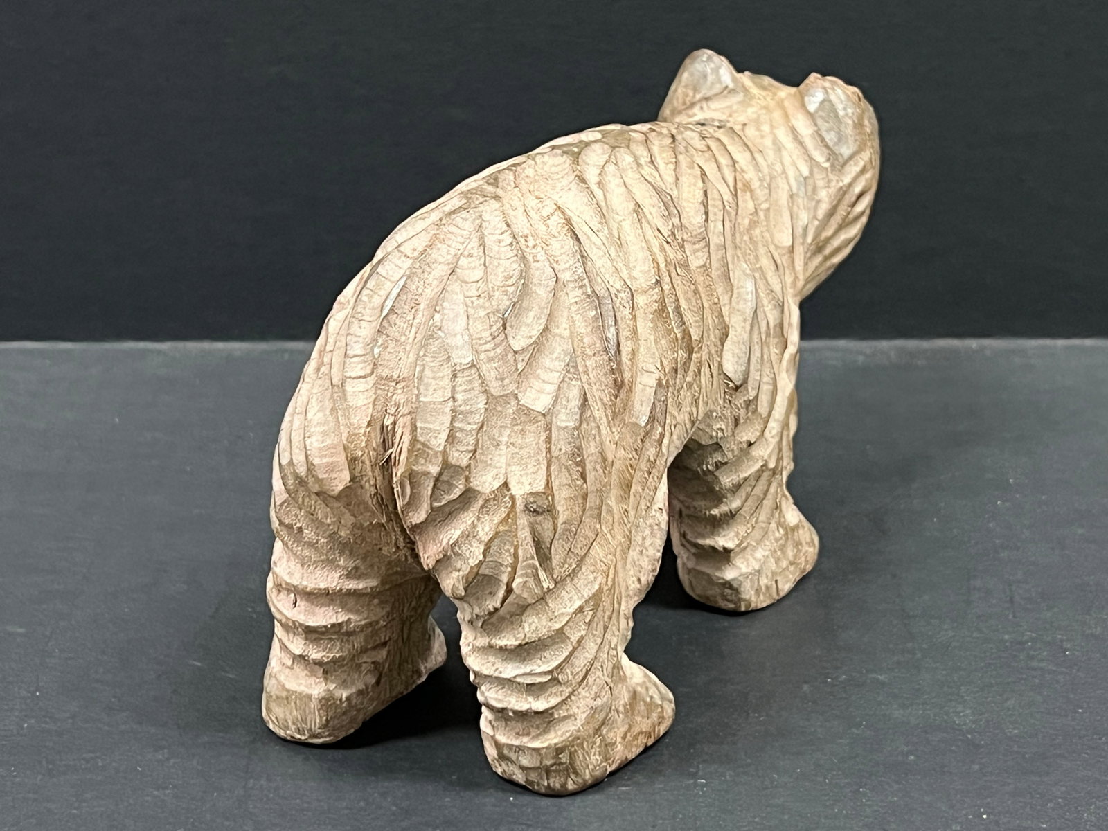 Carved Wood Bear Sculpture - 7