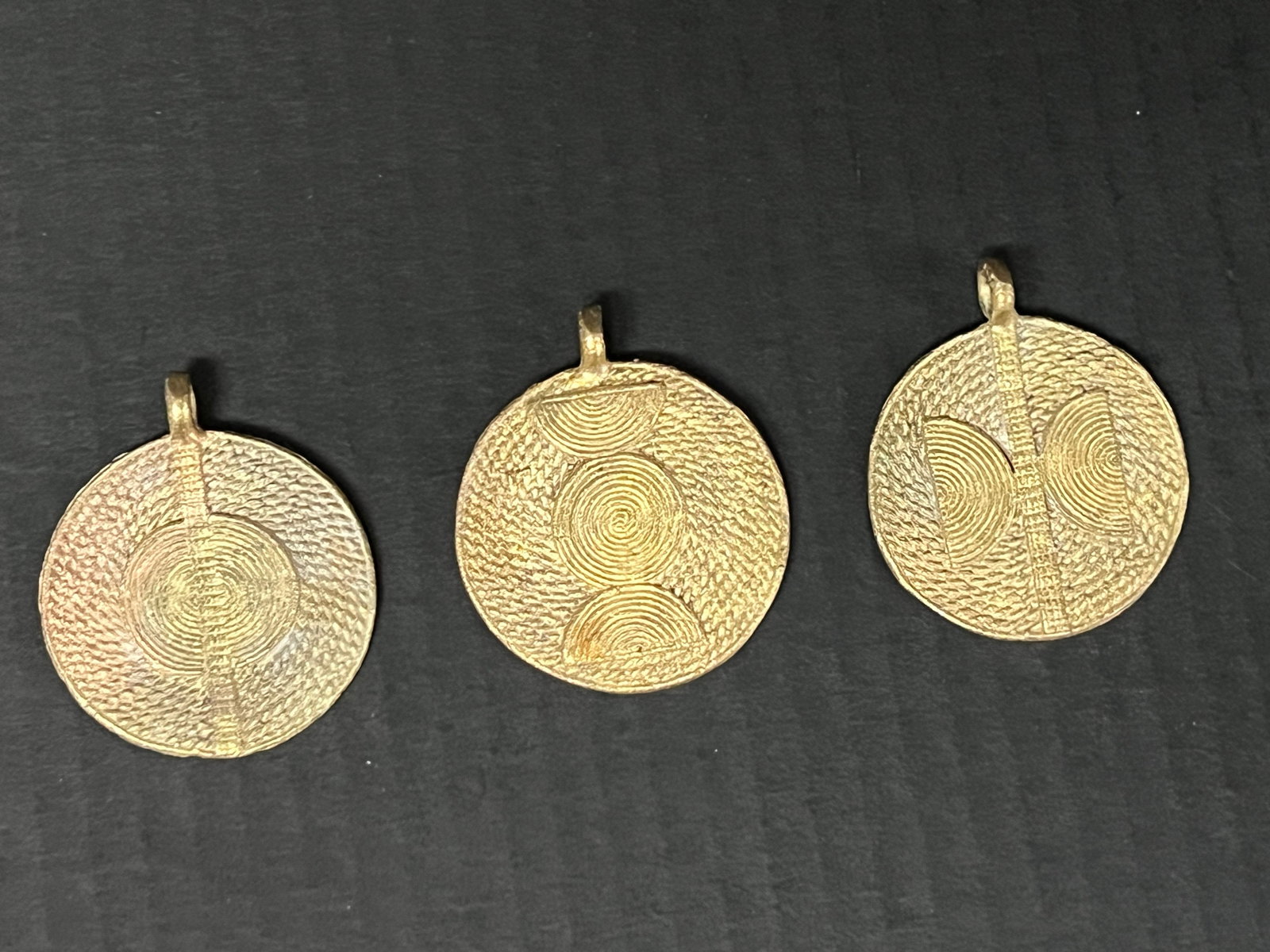 Ashanti Brass Pendant Lot of 3 - 2