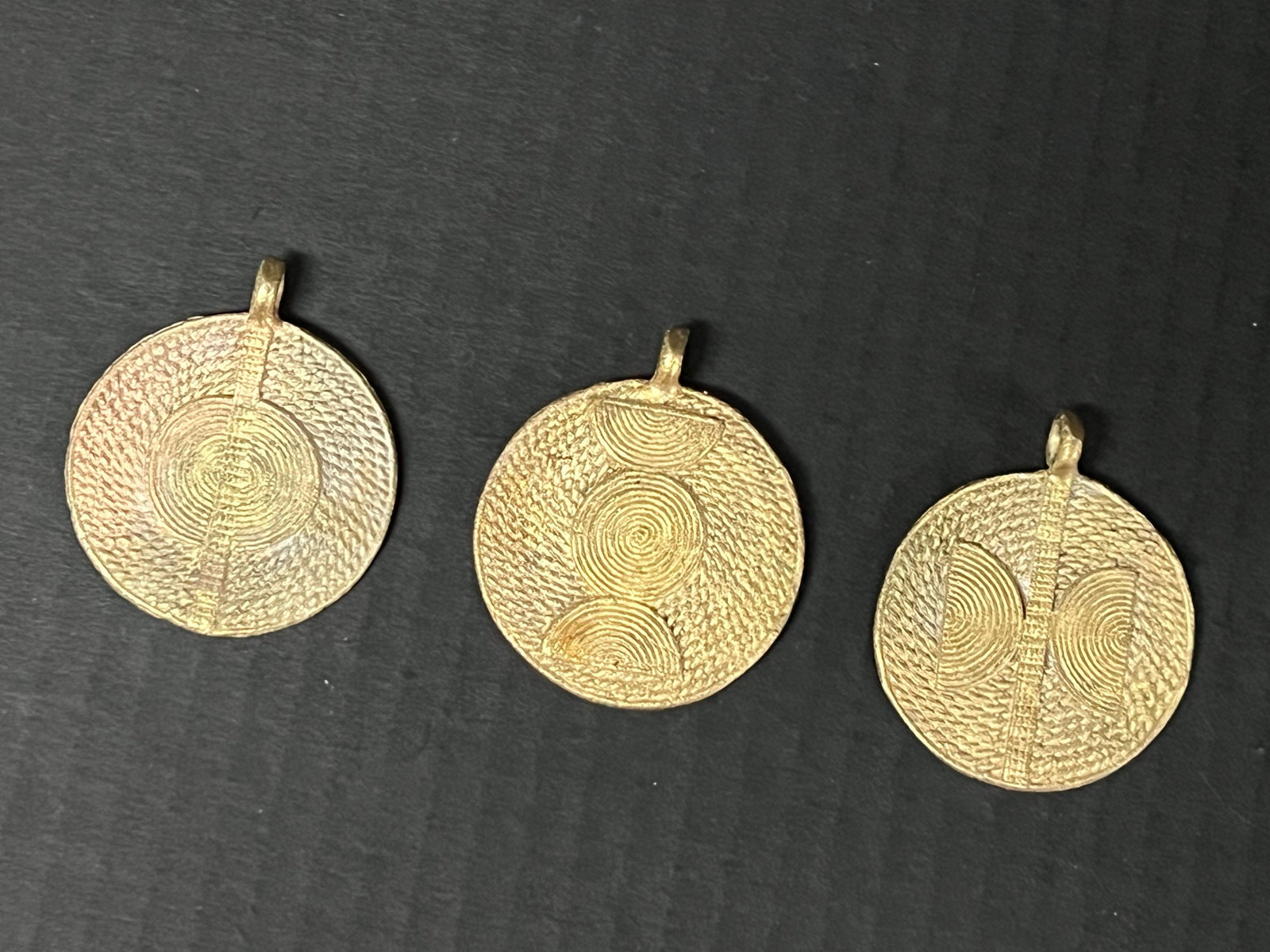Ashanti Brass Pendant Lot of 3 - 3