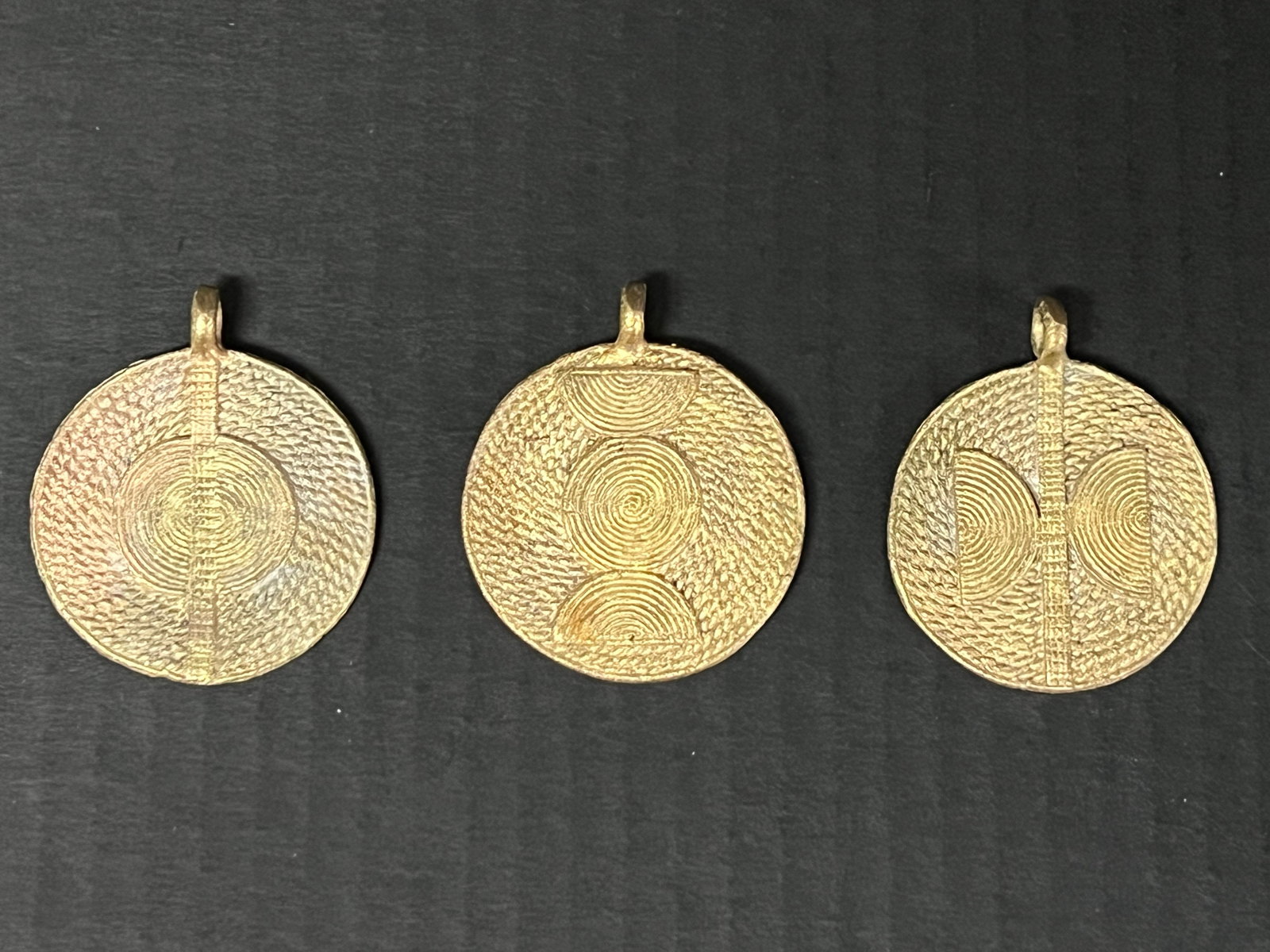 Ashanti Brass Pendant Lot of 3 - 4