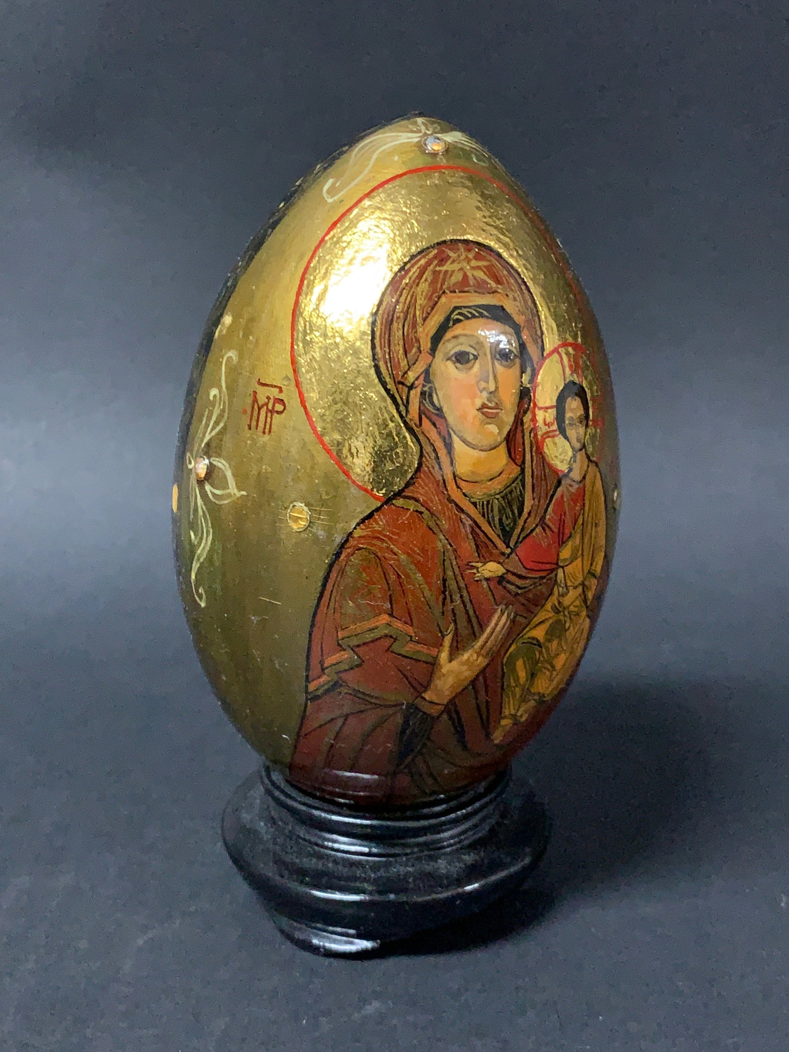 Vintage Hand Painted Russian Matryoshka Easter Egg - 3