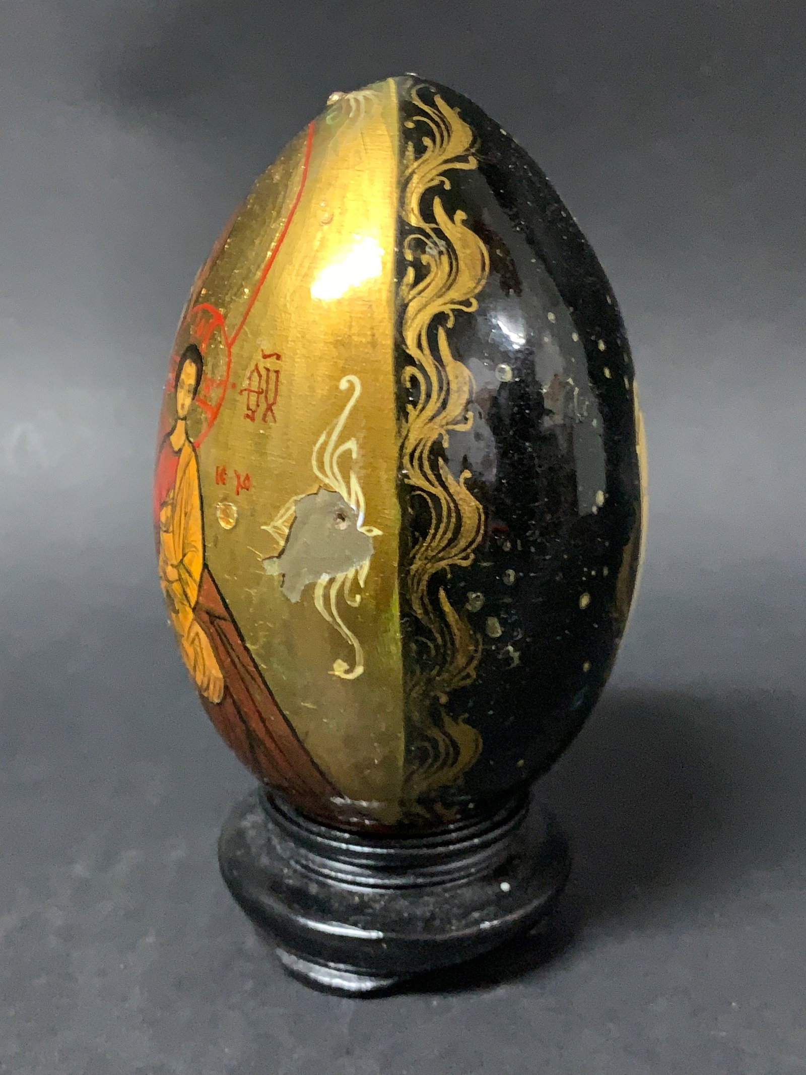 Vintage Hand Painted Russian Matryoshka Easter Egg - 7