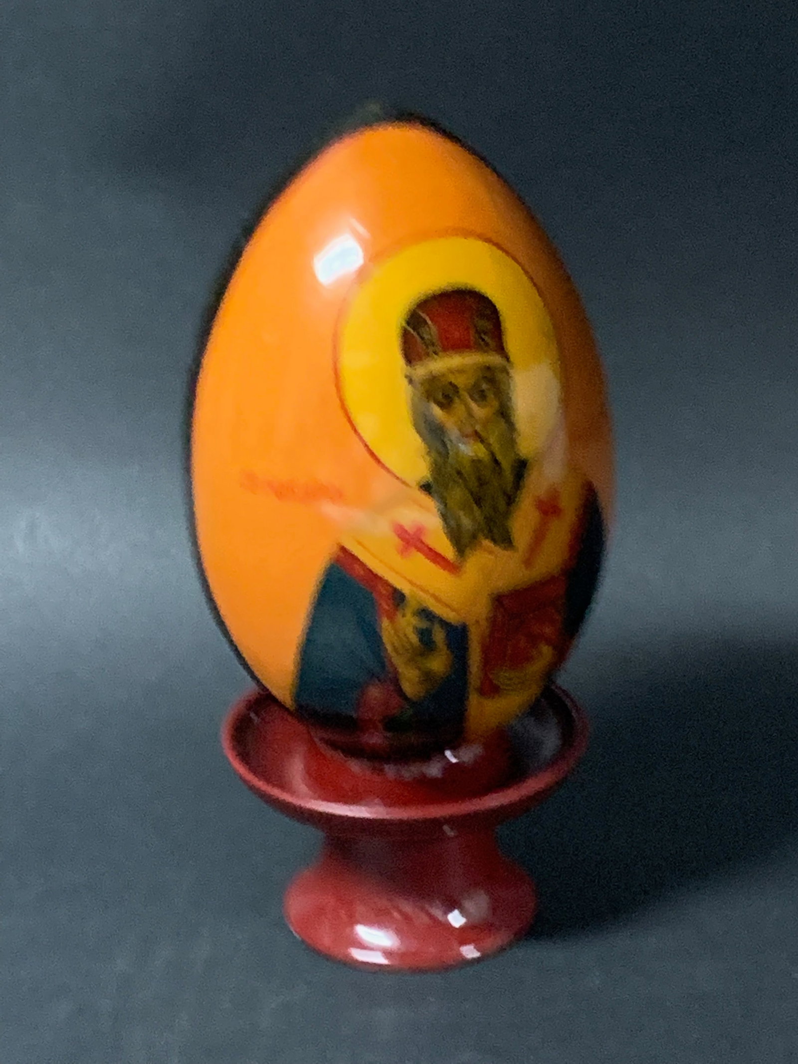 Vintage Hand Painted Russian Matryoshka Easter Egg - 2