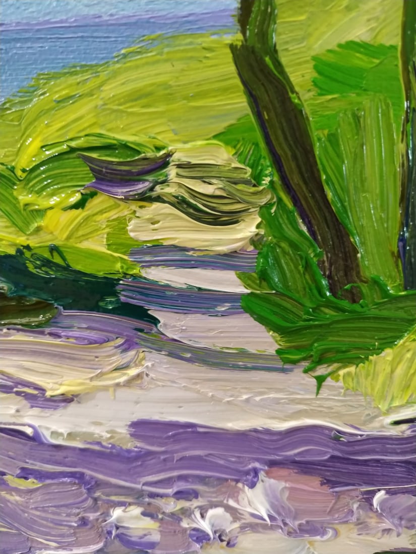Oil painting Pine trees by the sea Nina L - 3