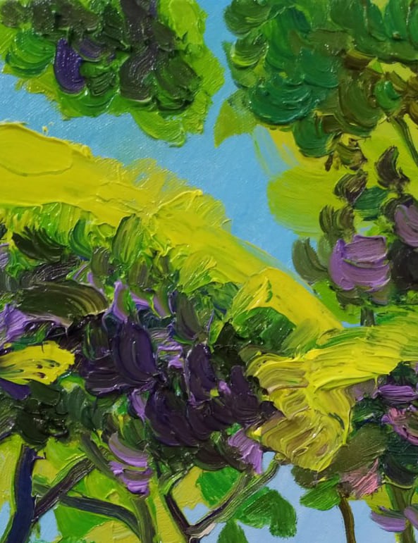 Oil painting Pine trees by the sea Nina L - 4