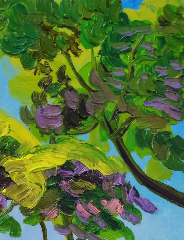 Oil painting Pine trees by the sea Nina L - 5
