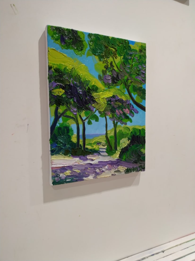 Oil painting Pine trees by the sea Nina L - 8