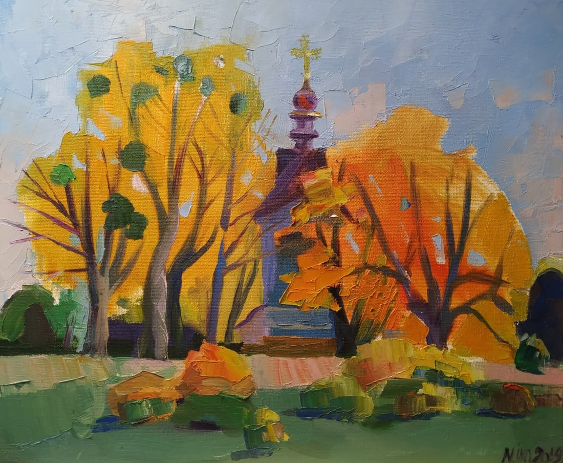 Oil painting Bell tower Nina L (1 of 10)