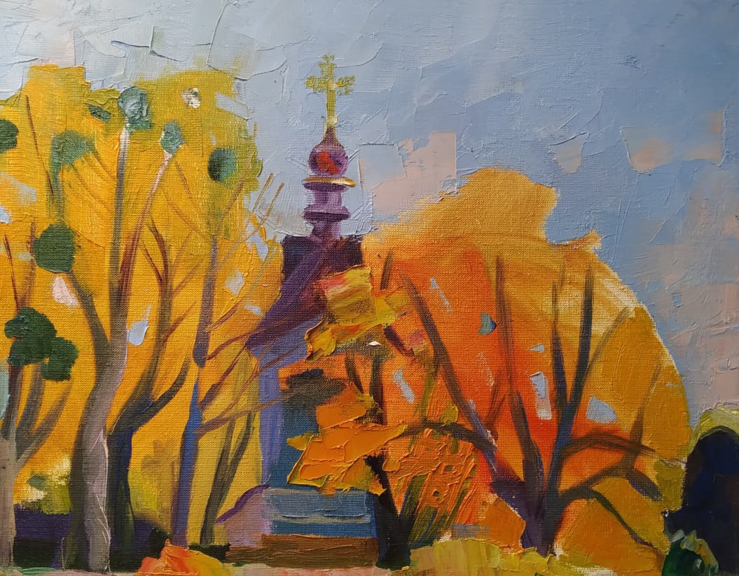 Oil painting Bell tower Nina L - 3
