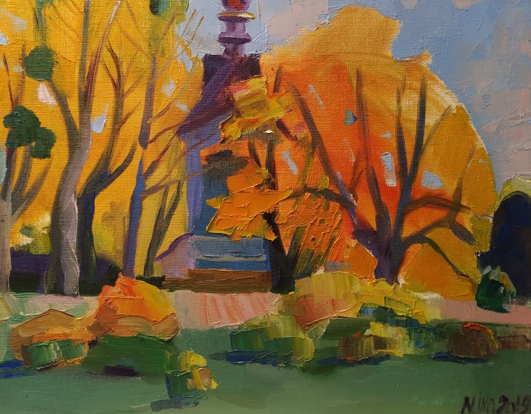 Oil painting Bell tower Nina L - 5