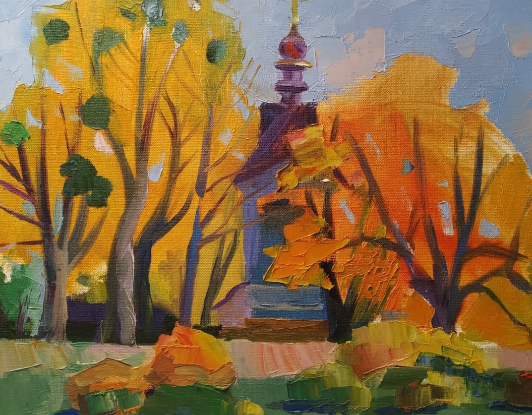 Oil painting Bell tower Nina L - 6