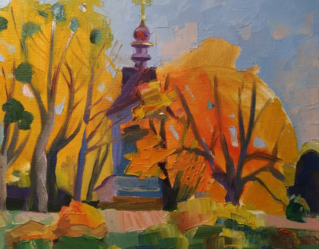 Oil painting Bell tower Nina L - 8