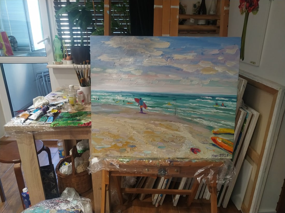 Oil painting Surfer Nina L - 10