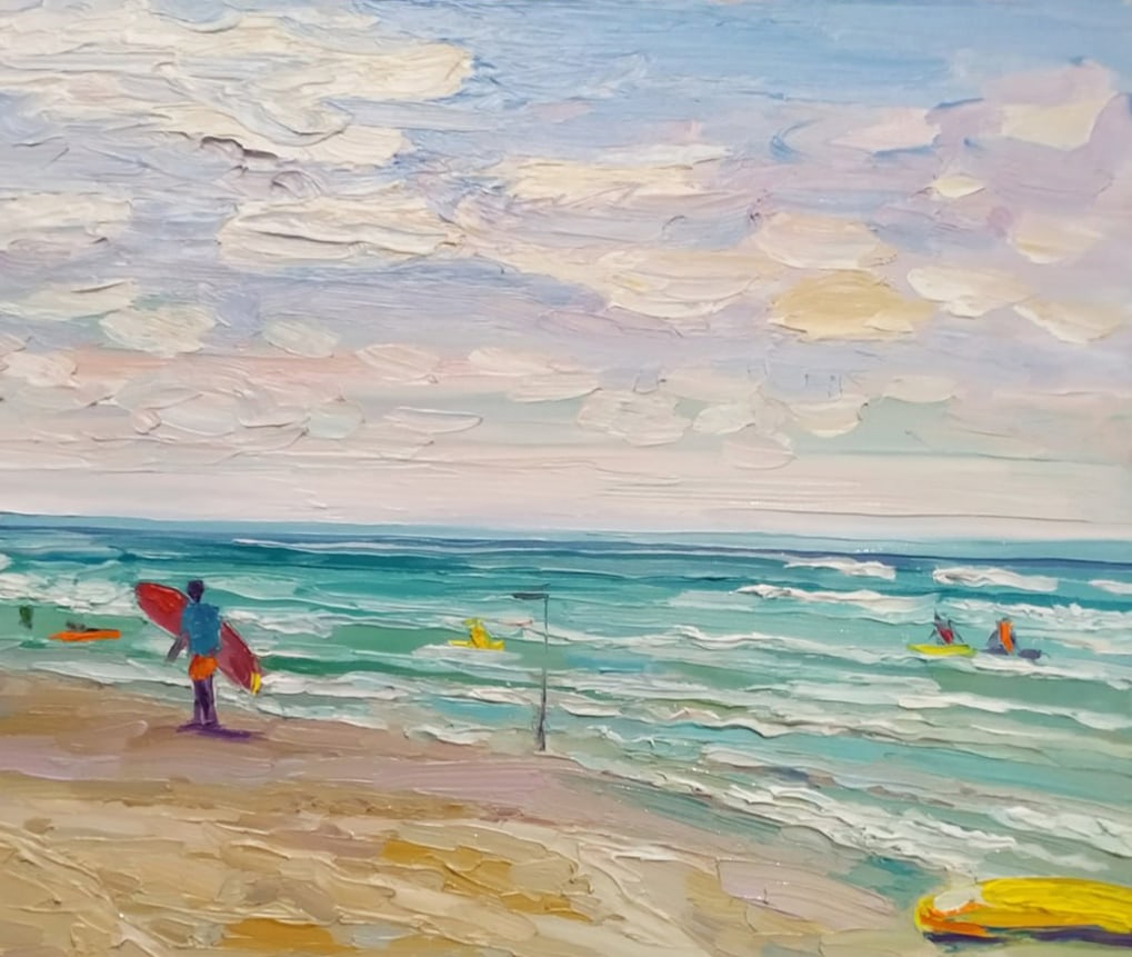 Oil painting Surfer Nina L - 3