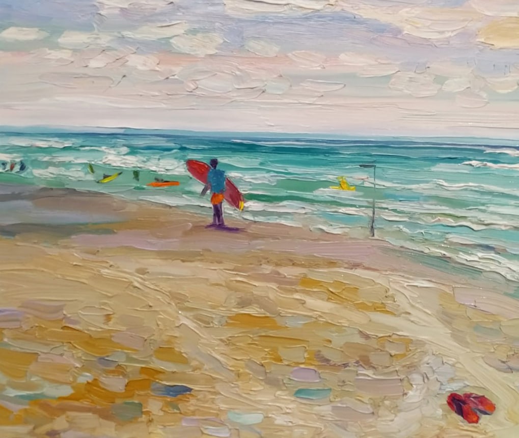 Oil painting Surfer Nina L - 4