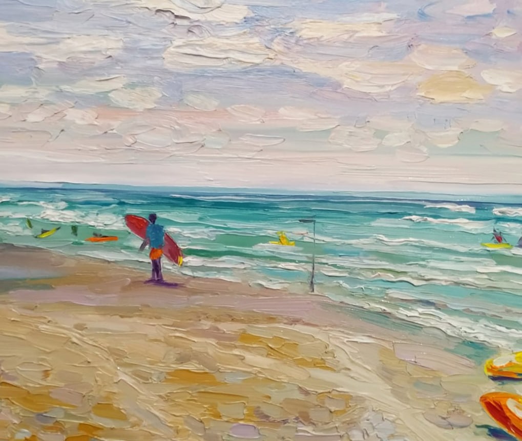 Oil painting Surfer Nina L - 6